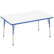 36" x 60" Rectangle Dry-Erase Activity Table with Adjustable Standard Ball Glide Legs - Whiteboard/Blue