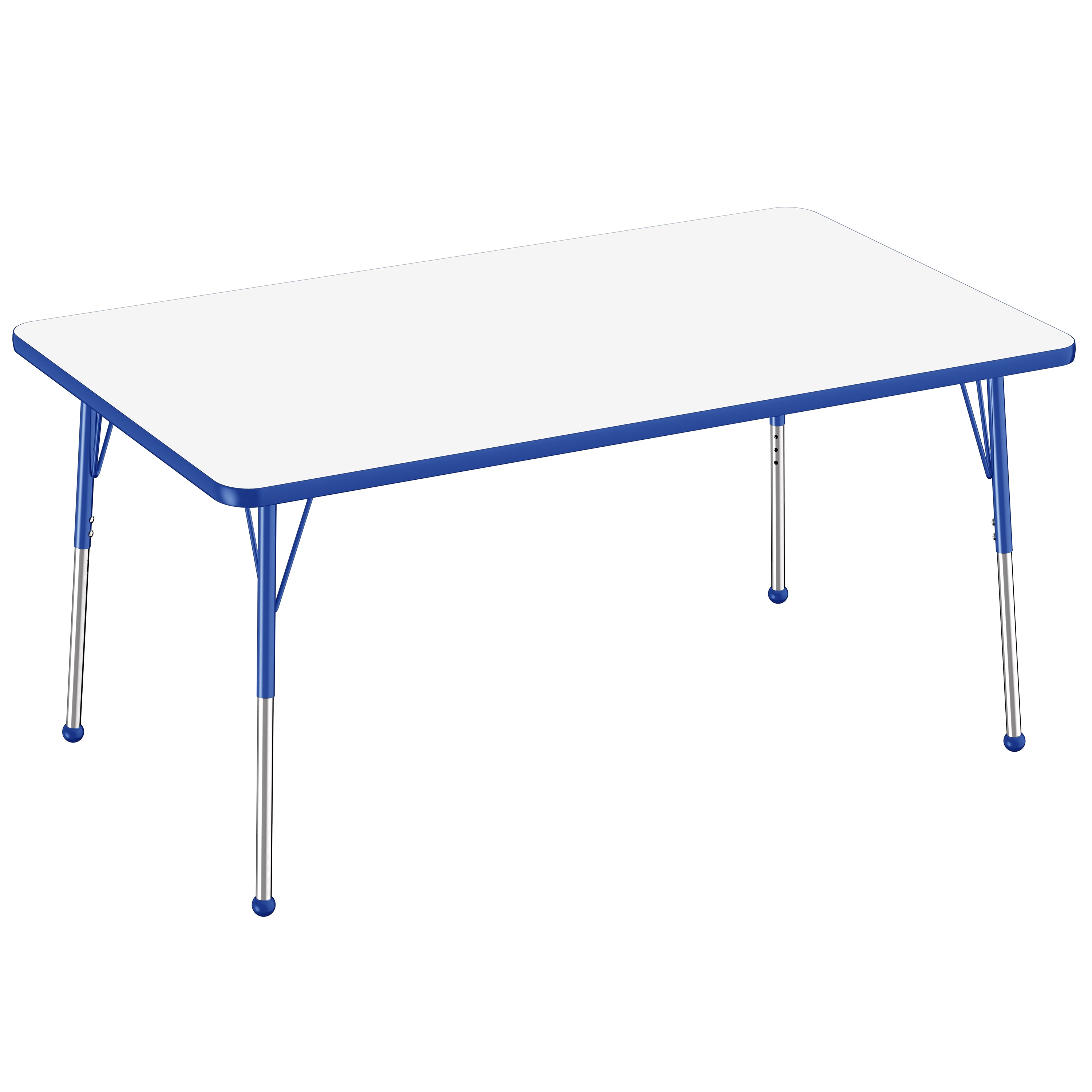 36" x 60" Rectangle Dry-Erase Activity Table with Adjustable Standard Ball Glide Legs - Whiteboard/Blue