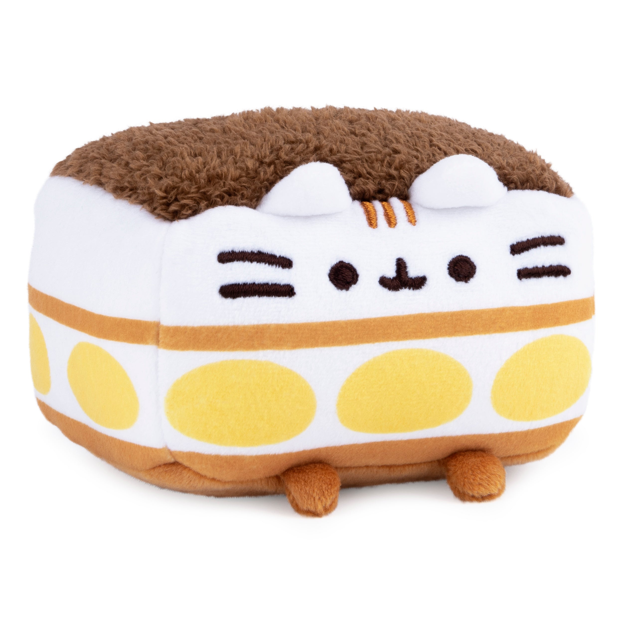 GUND Pusheen Tiramisu Plush Squishy, Stuffed Animal for Ages 8 and Up, White/Brown, 4”