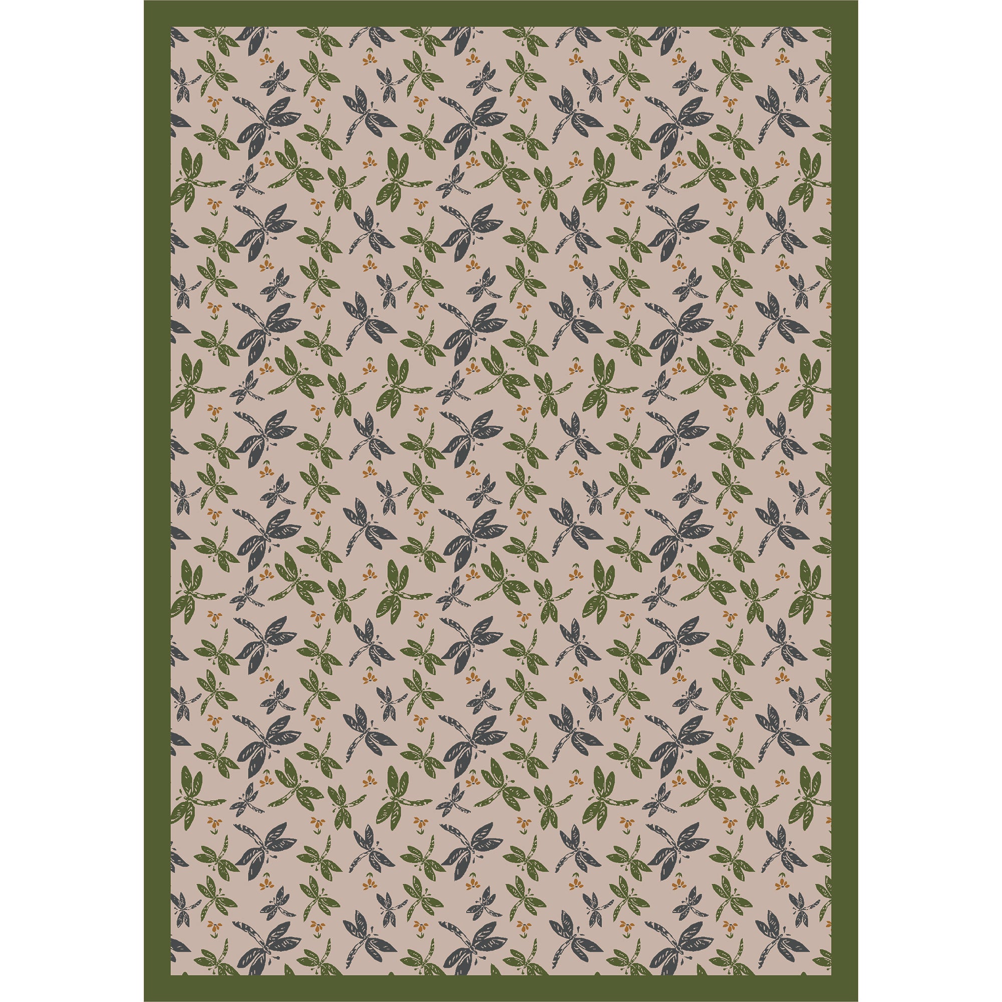 Dragonflies 3'10" x 5'4" area rug in color Beige