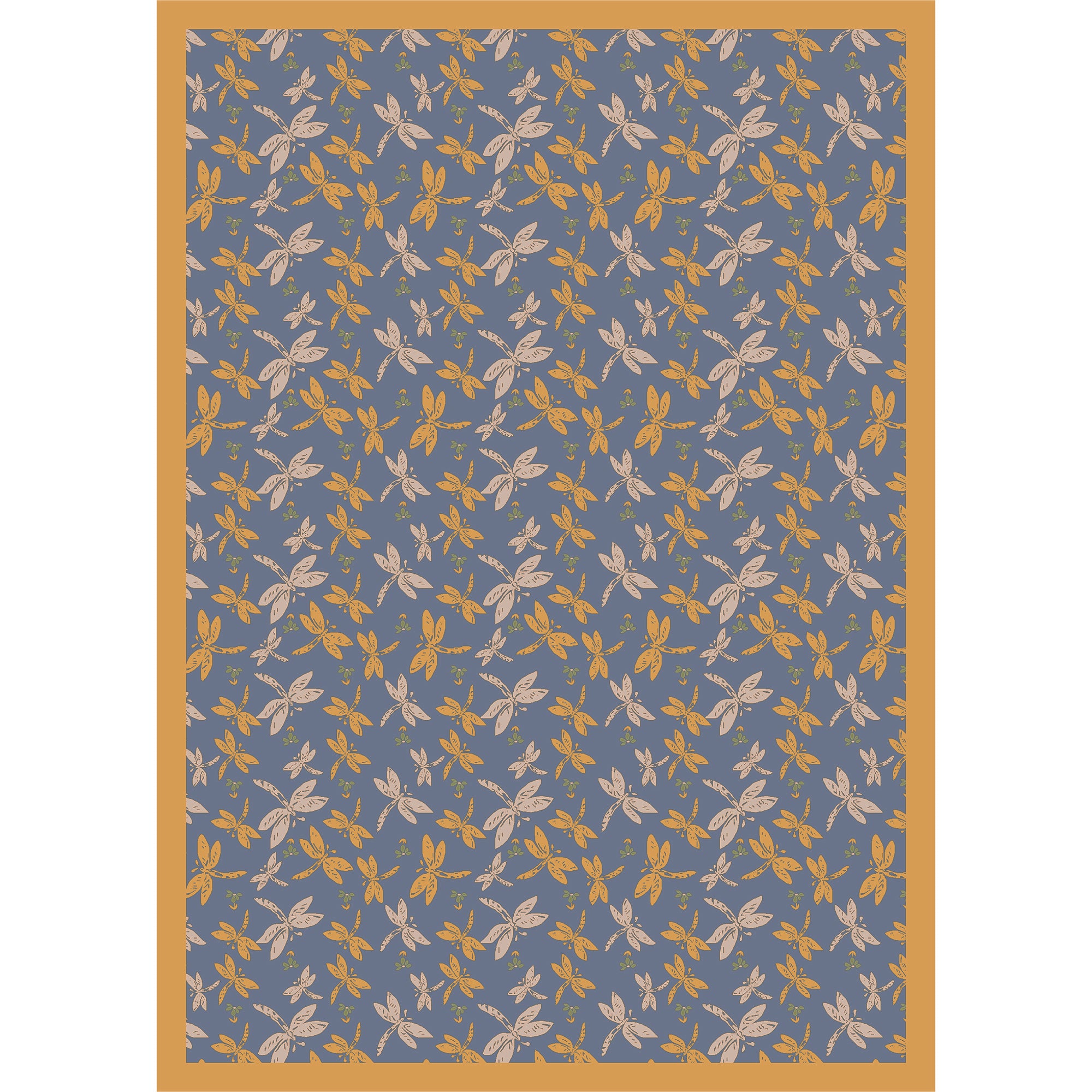 Dragonflies 3'10" x 5'4" area rug in color Blue