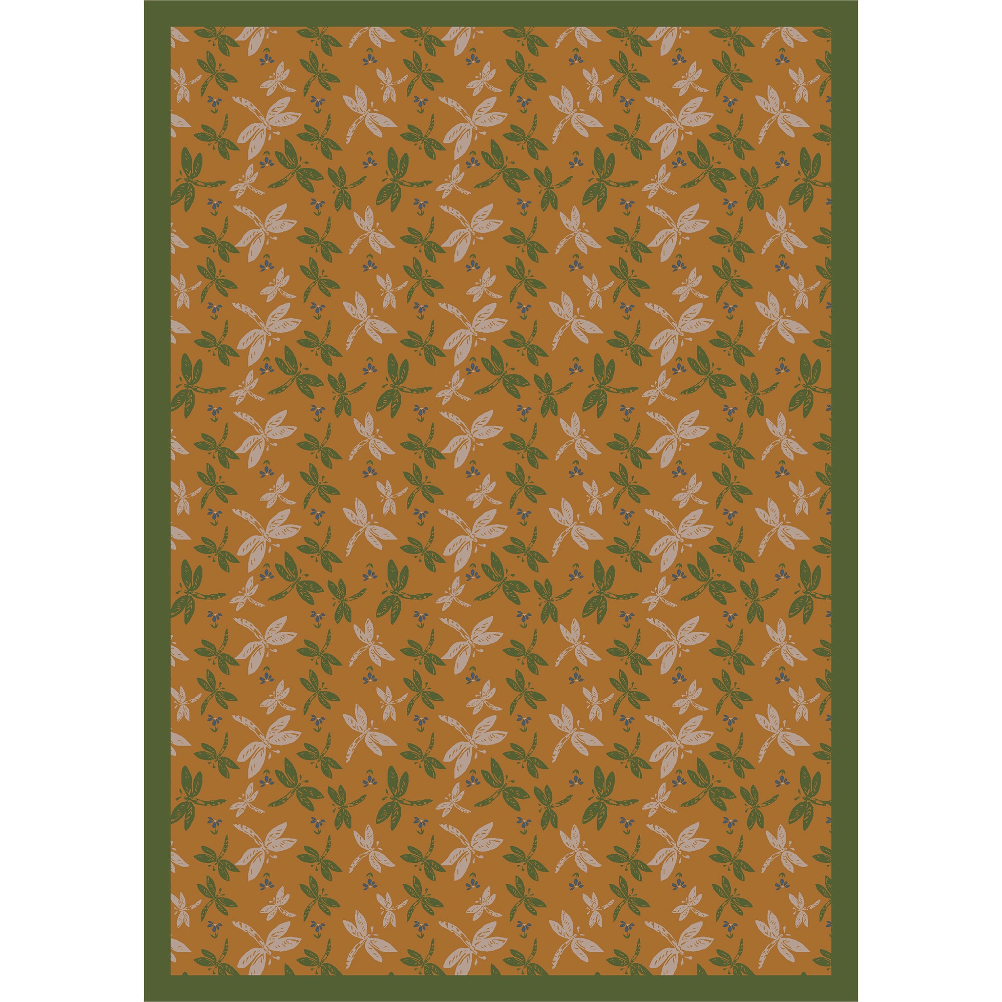 Dragonflies 7'8" x 10'9" area rug in color Gold
