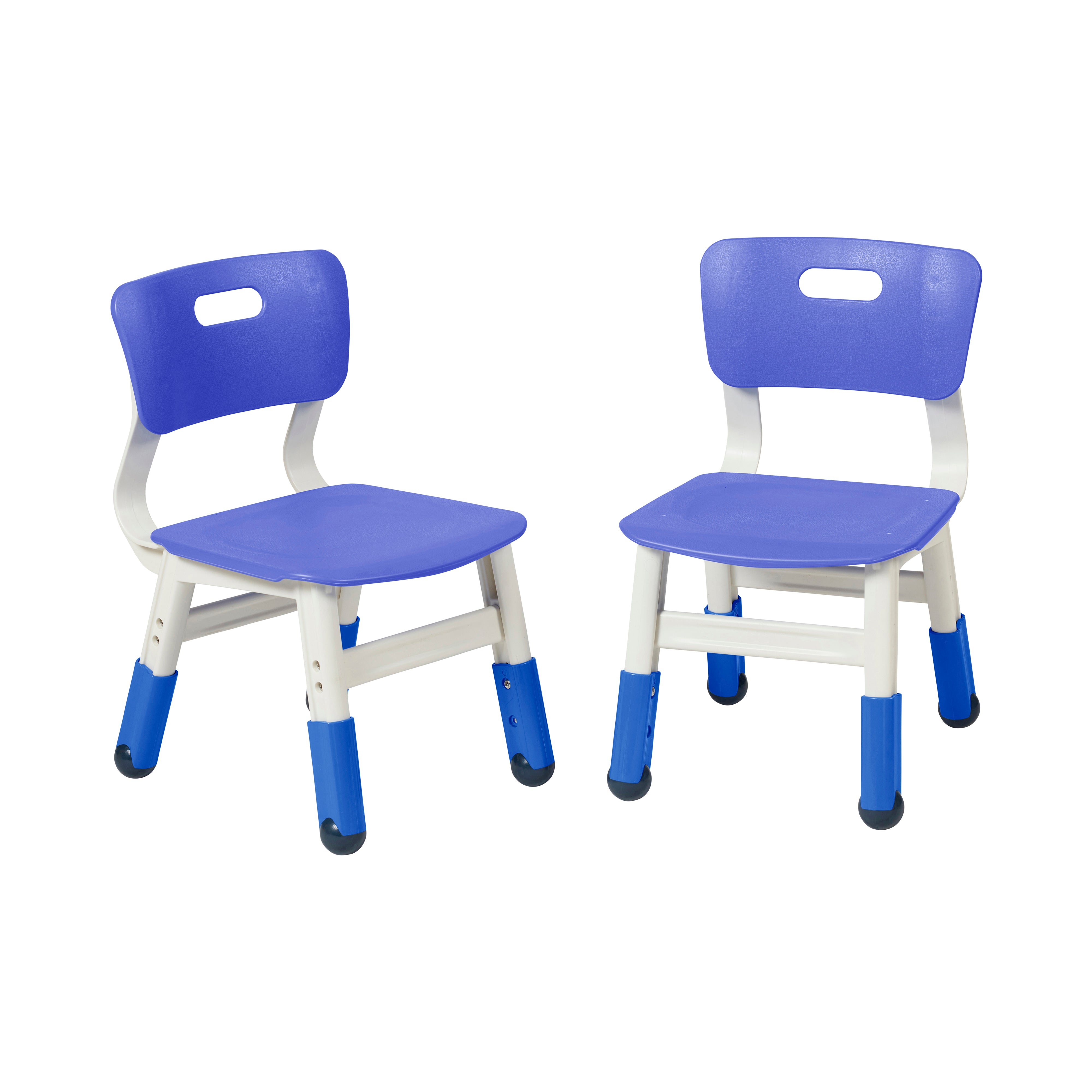 23in x 23in Square Dry-Erase Activity Table and 2 Adjustable Height Plastic Chairs - Blue