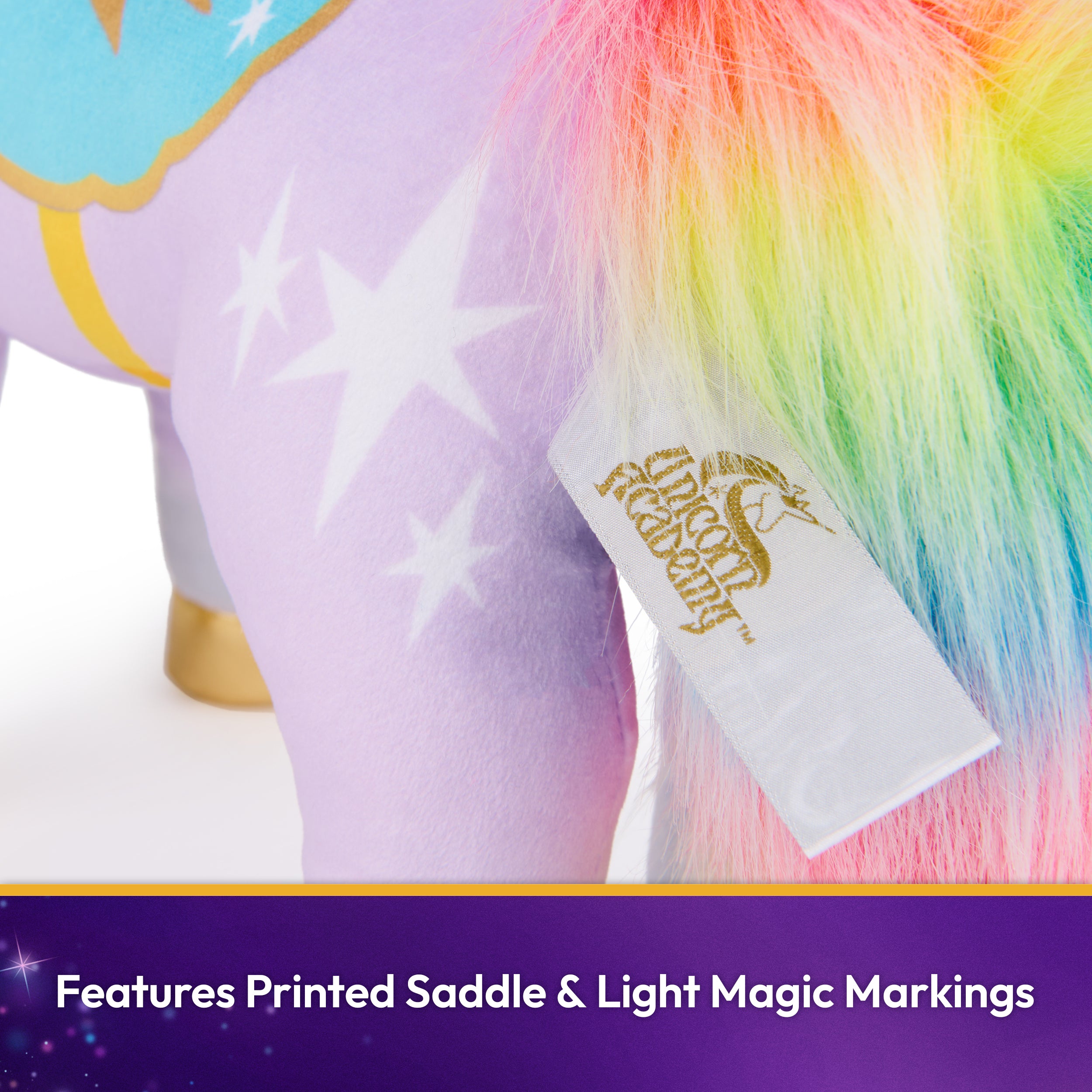 Unicorn Academy Official Wildstar Plush Toy, Unicorn Stuffed Animal, Unicorn Toys for Girls Ages 1 & Up, Purple, 15”