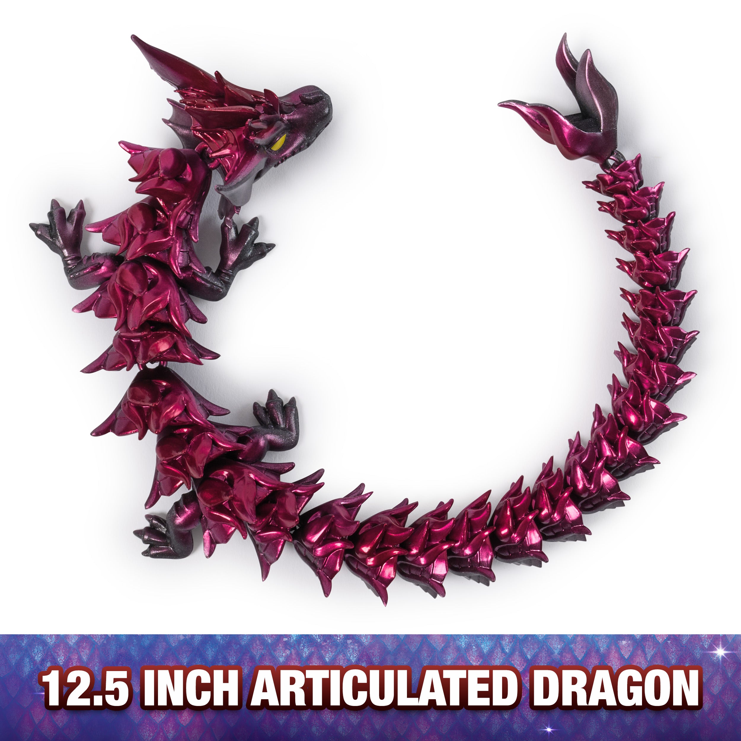 CrystaLynx Dragons, 12.5-inch Collectible Articulated Dragon Toy Figure & Blind Box Display Egg, Fidget Home Office & Desk Decor Styles May Vary