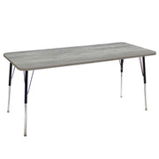 30" x 72" Rectangle La Madera Activity Table with Standard Legs - Light Gray Wood/Black