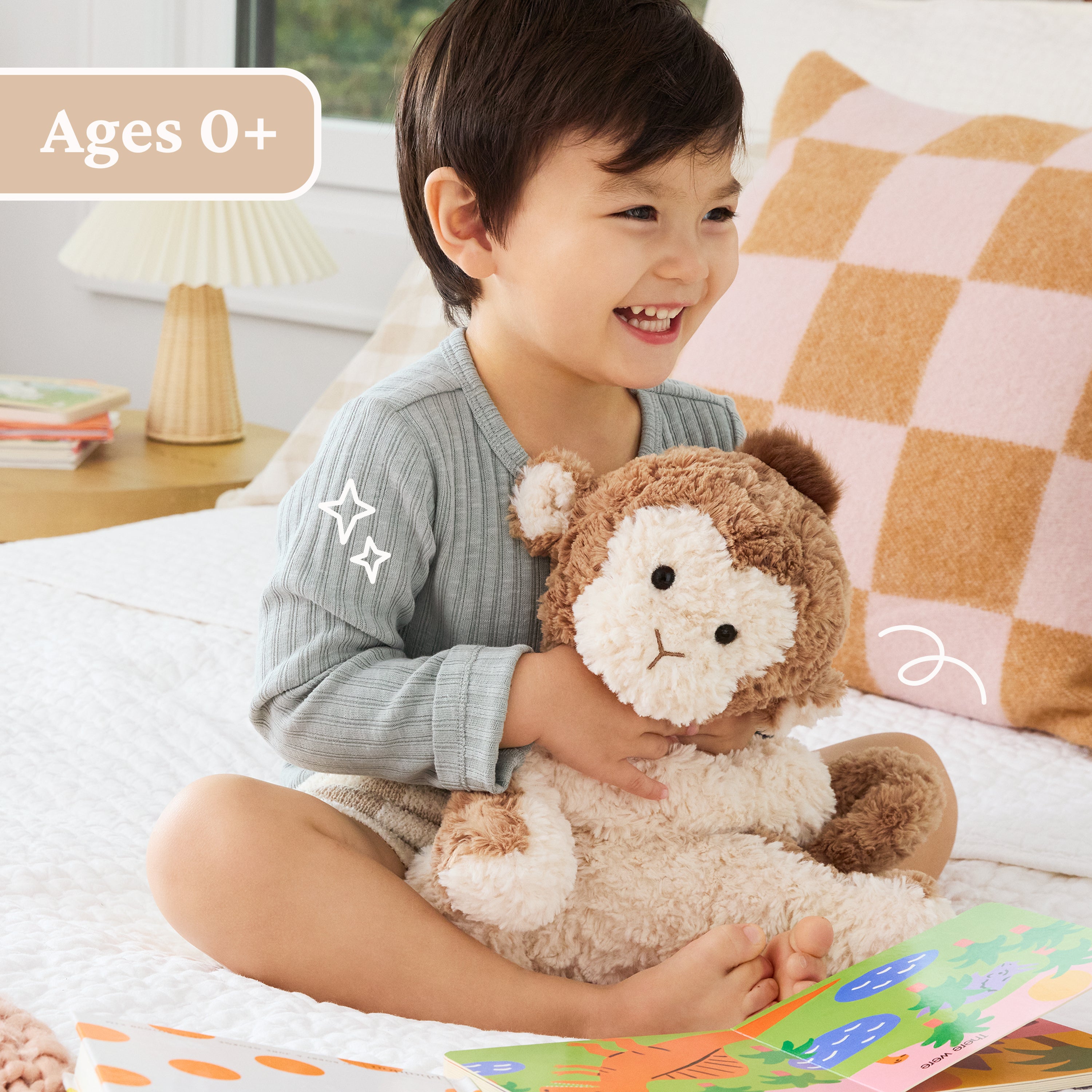 GUND Cozys Collection Monkey Plush, Monkey Stuffed Animal for Ages 1 and Up, Brown, 10”