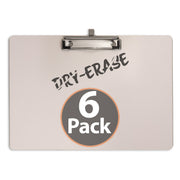 Dry Erase Clipboard,  Side Clip, 6pk