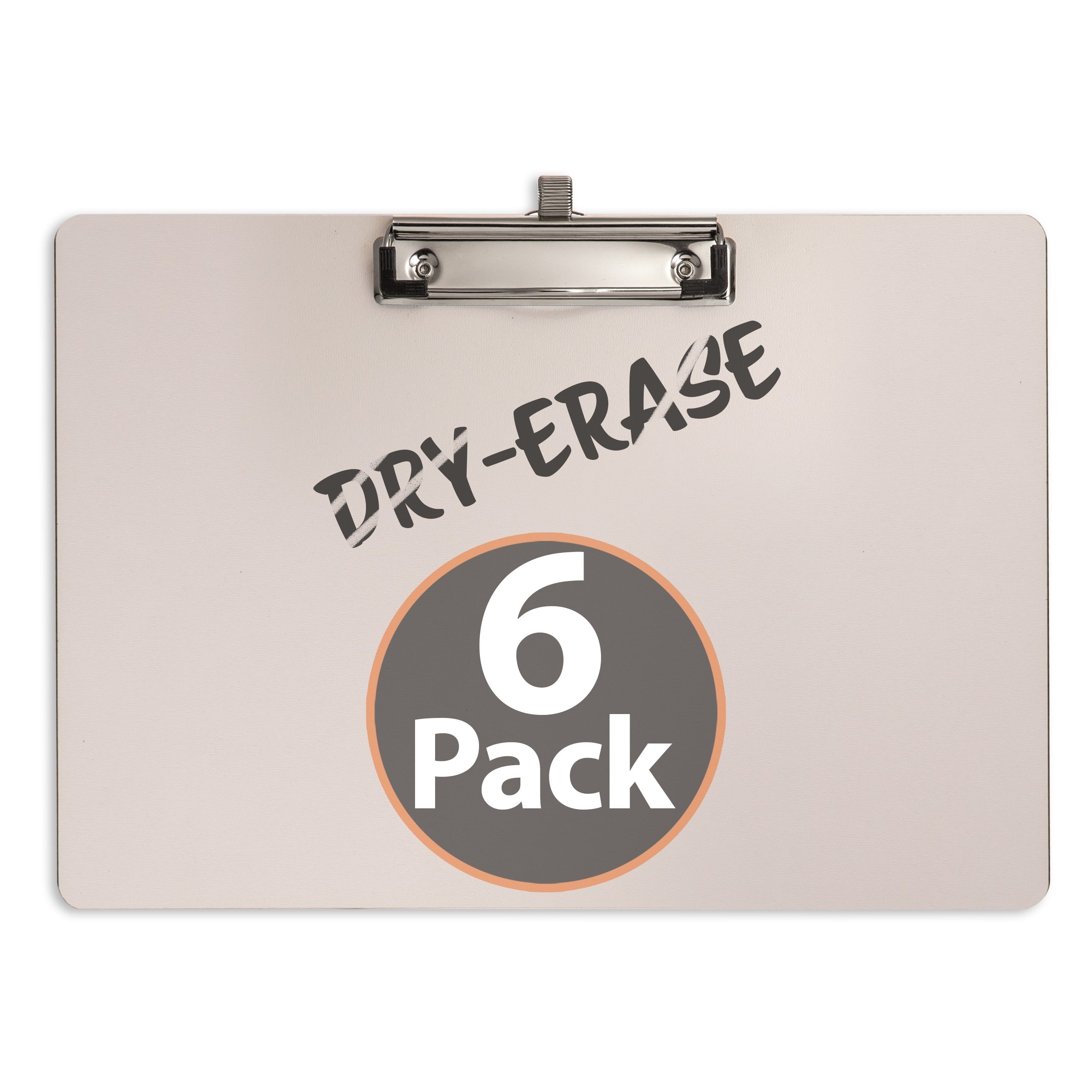 Dry Erase Clipboard,  Side Clip, 6pk