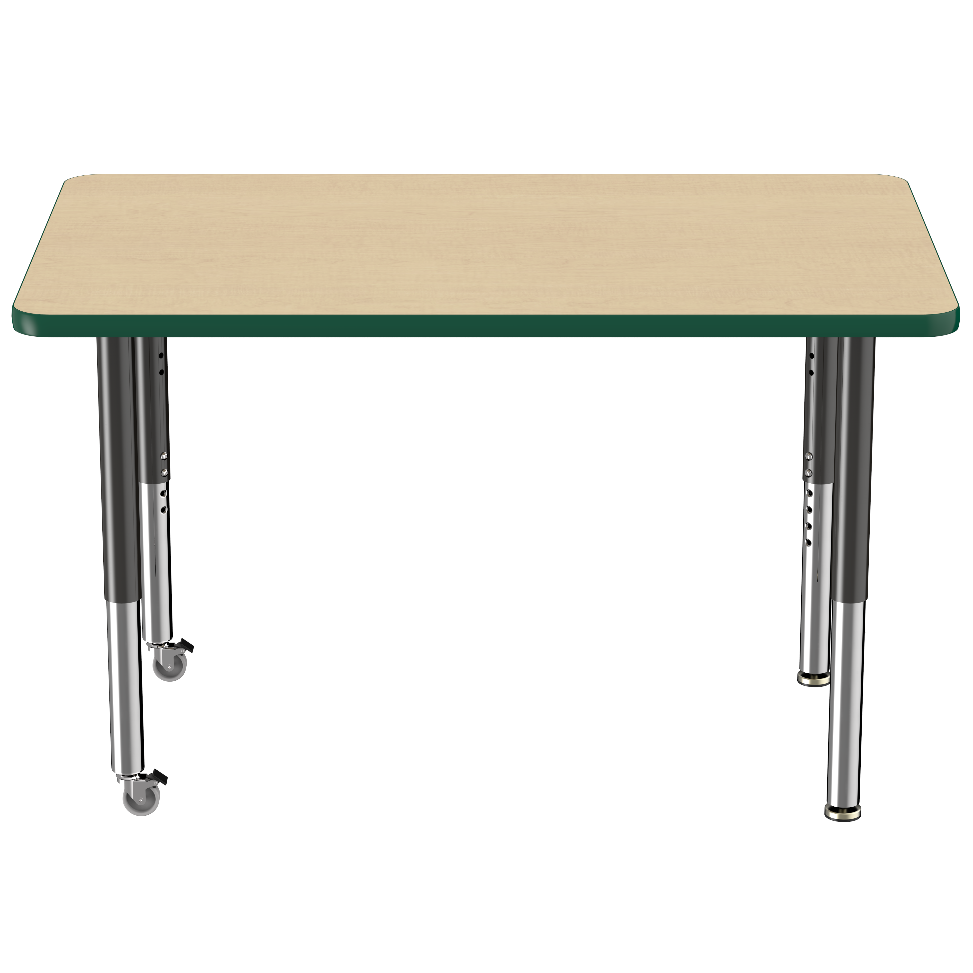 30" x 48" Rectangle T-Molding Activity Table with Adjustable Super Legs - Maple/Green/Black