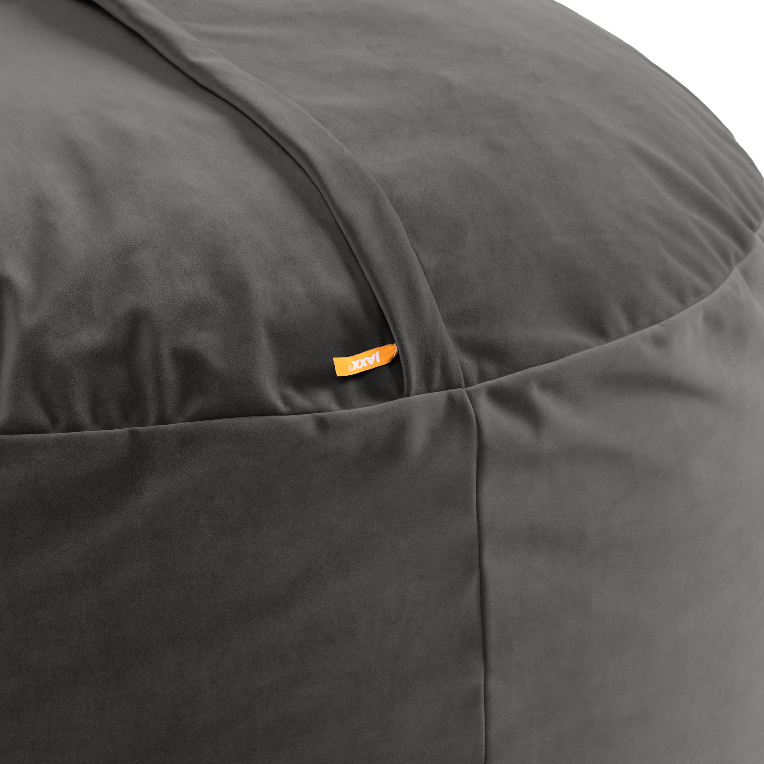 Jaxx 4 Foot Saxx - Large Round Bean Bag Chair for Adults - Lush Velvet Black
