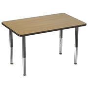 30" x 48" Rectangle Thermofused Activity Table with Adjustable Super Legs - Pasadena Oak/Black
