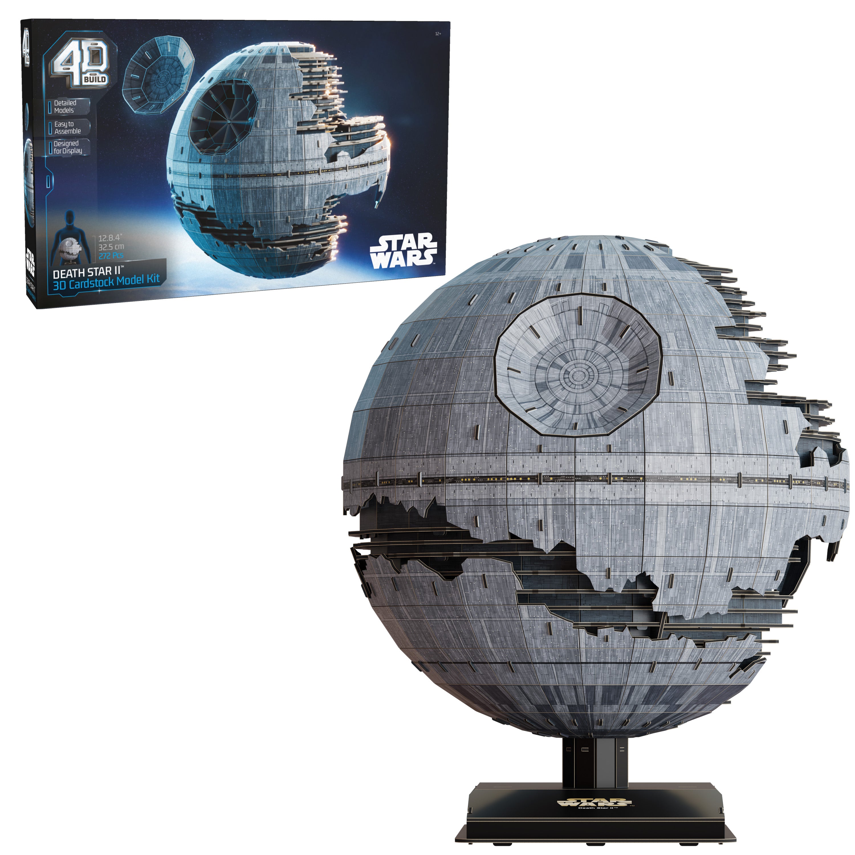 4D Build Star Wars Deluxe Death Star II Cardstock 3D Model Kit, Star Wars Gifts, Toys for Fans & Collectors, Adults & Teens 12+