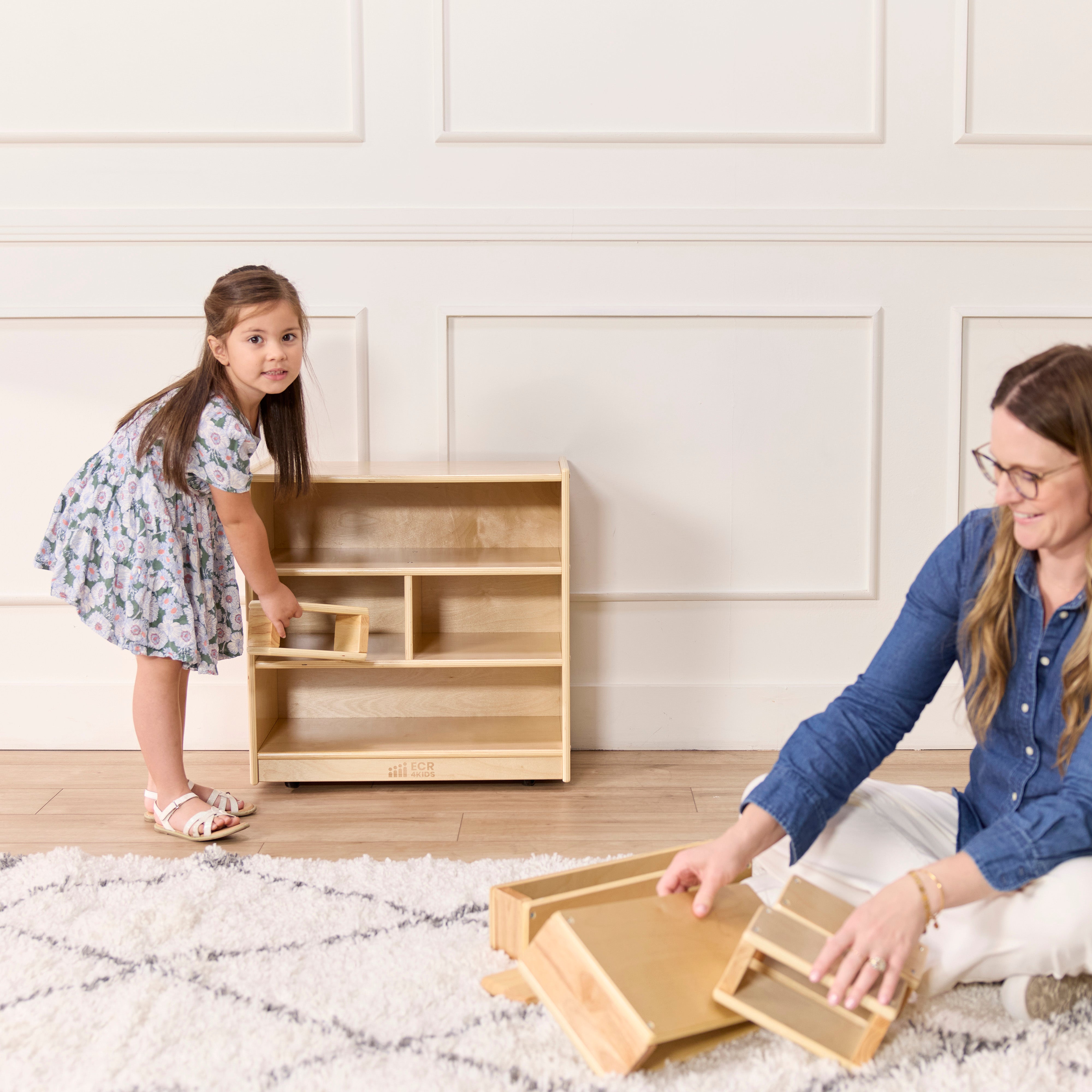 Small Block Storage Cart 24in - Natural