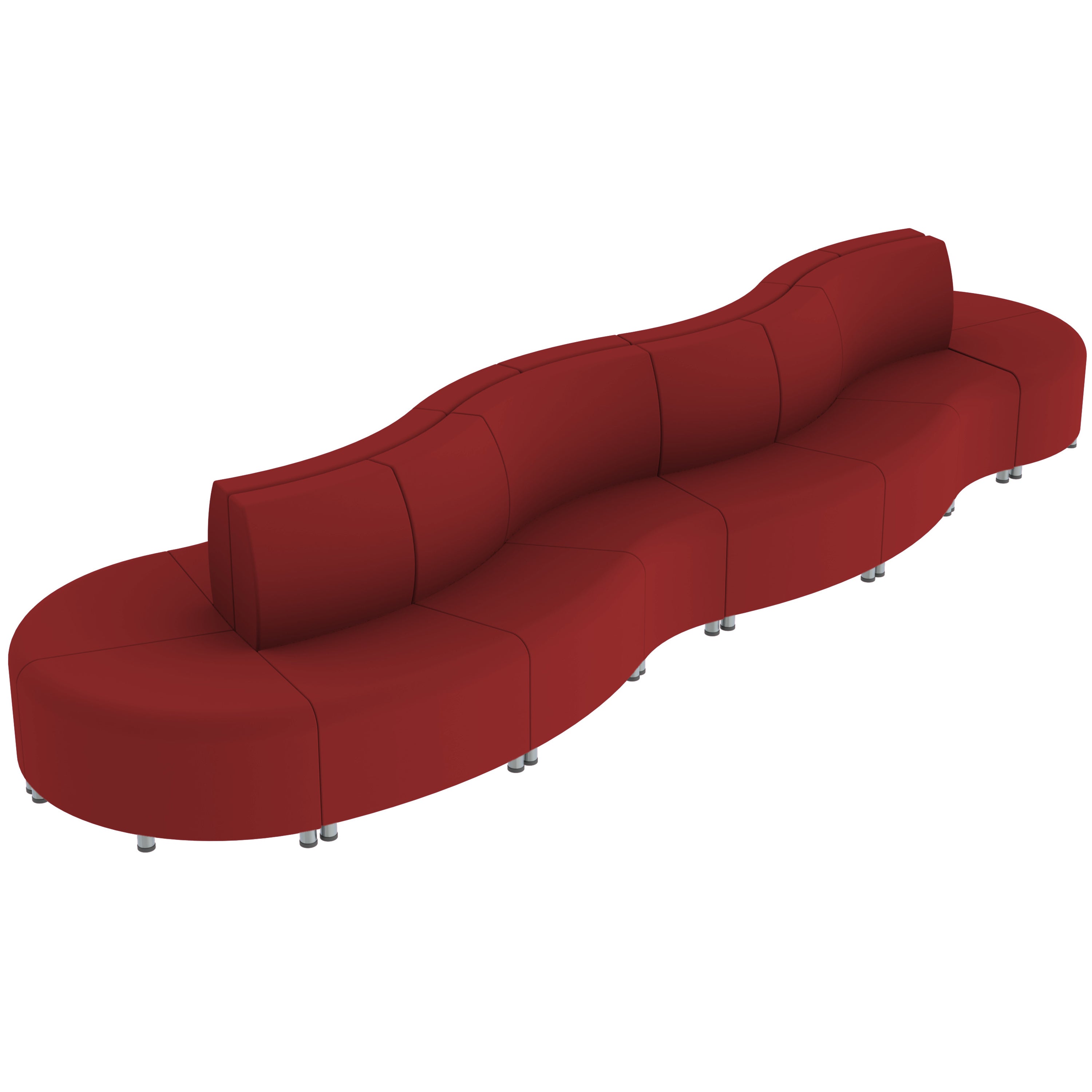 Pro Series Connect Curved Swell Seating, 16-Piece Set - Crimson