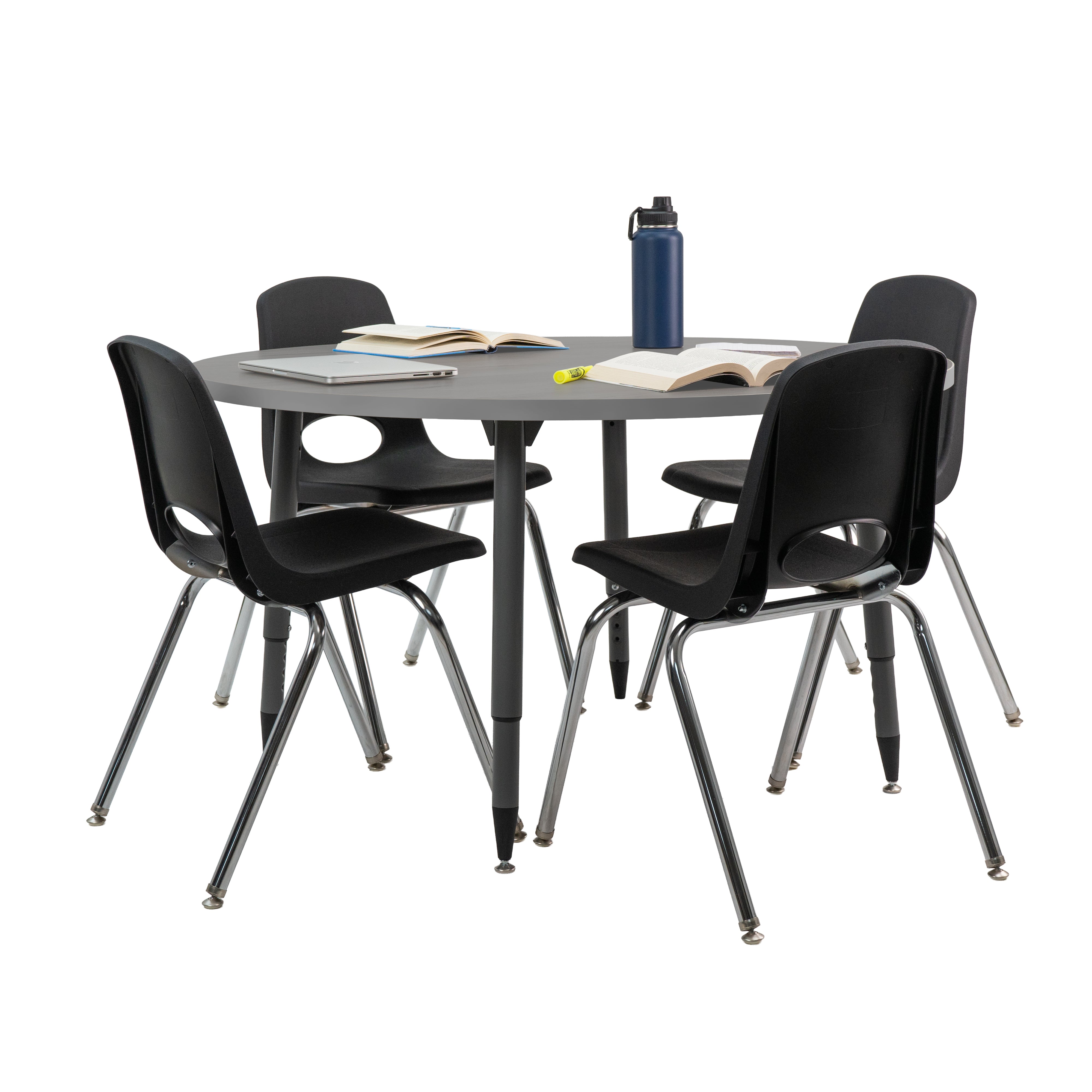 Adapte 48" Round Thermofused Activity Table with Adjustable Tapered Legs - North Sea/North Sea
