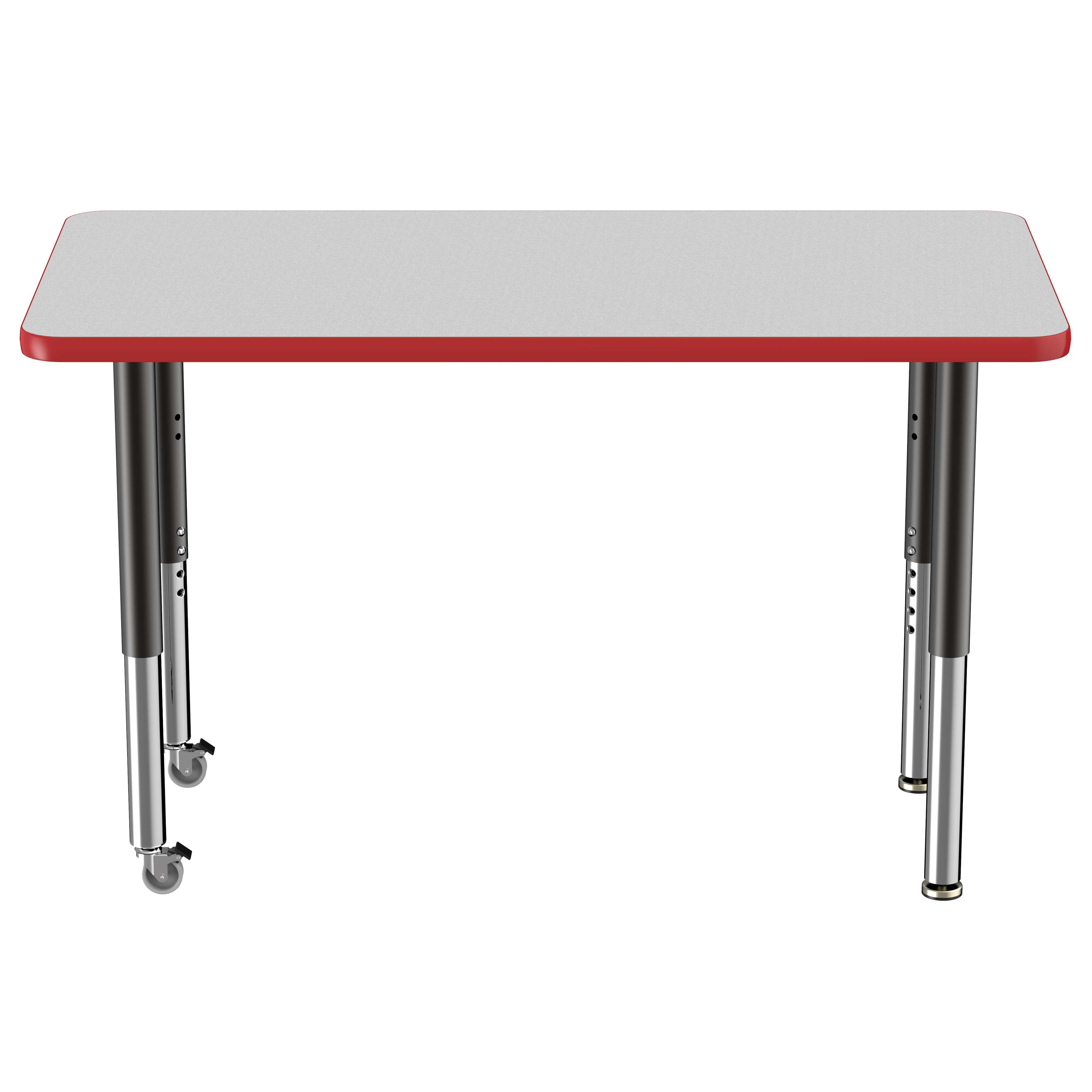 24" x 48" Rectangle T-Molding Activity Table with Adjustable Super Legs - Gray/Red/Black