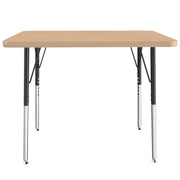 24" x 36" Rectangle T-Molding Activity Table with Adjustable Standard Swivel Glide Legs - Maple/Maple/Black
