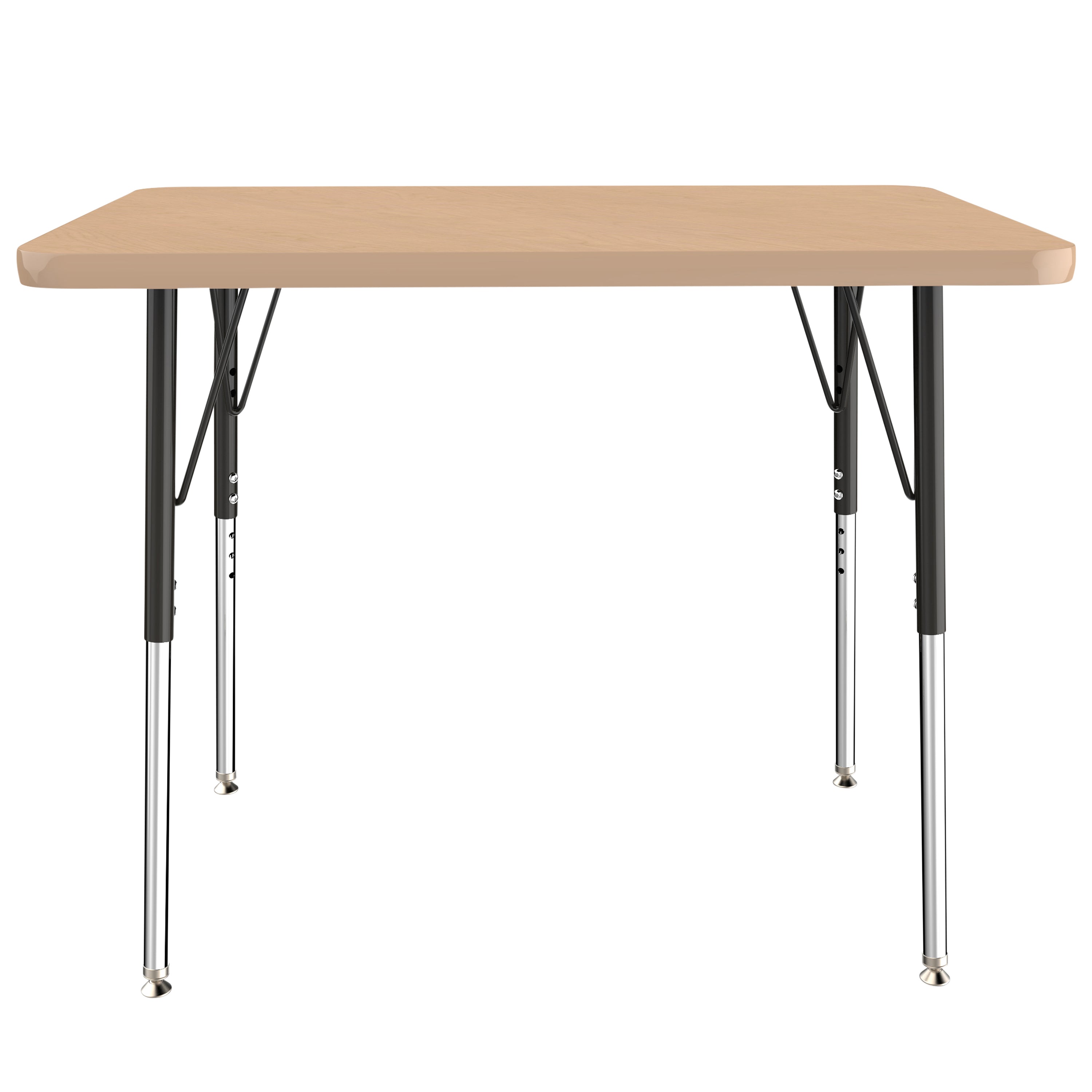 24" x 36" Rectangle T-Molding Activity Table with Adjustable Standard Swivel Glide Legs - Maple/Maple/Black