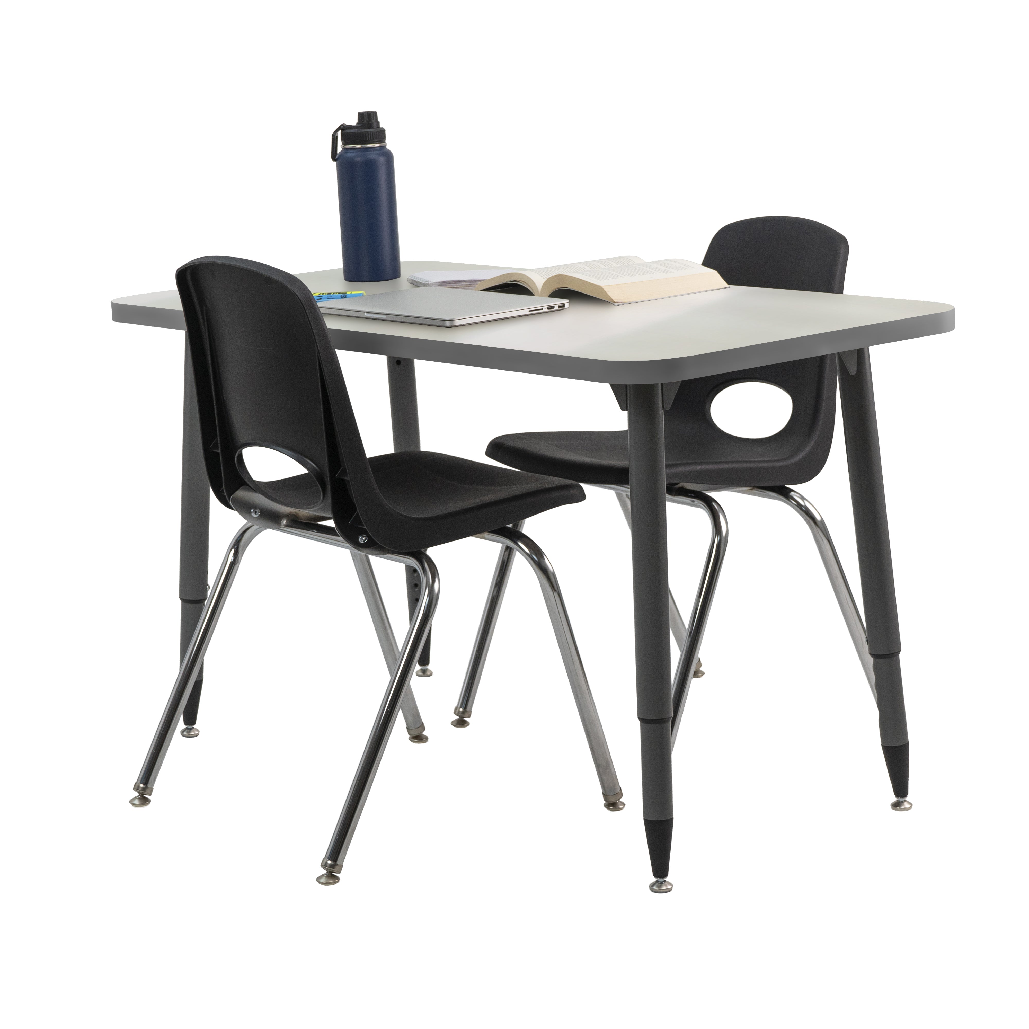 Adapte 24" x 48" Rectangle Dry-Erase Activity Table with Adjustable Tapered Legs - Whiteboard/North Sea