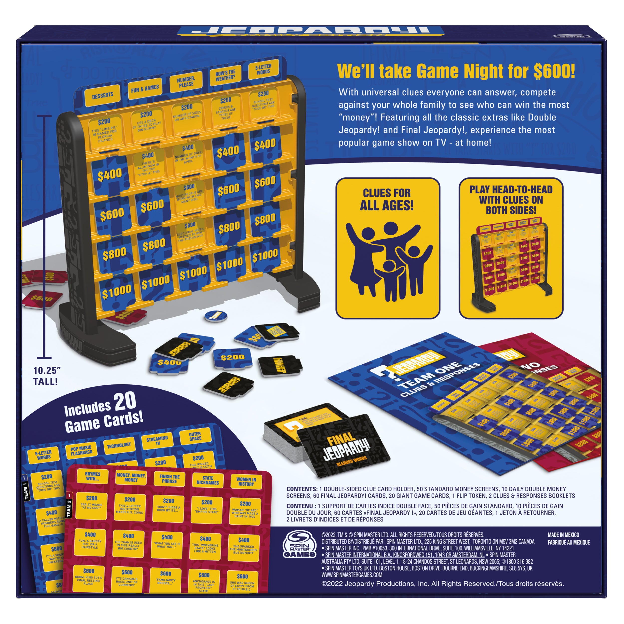 Jeopardy! Family Edition Board Game Trivia Games Board Games for Family Night Fun Games for Game Night, for Adults and Kids Ages 10 and up