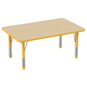 30" x 48" Rectangle T-Molding Activity Table with Adjustable Chunky Legs - Maple/Yellow