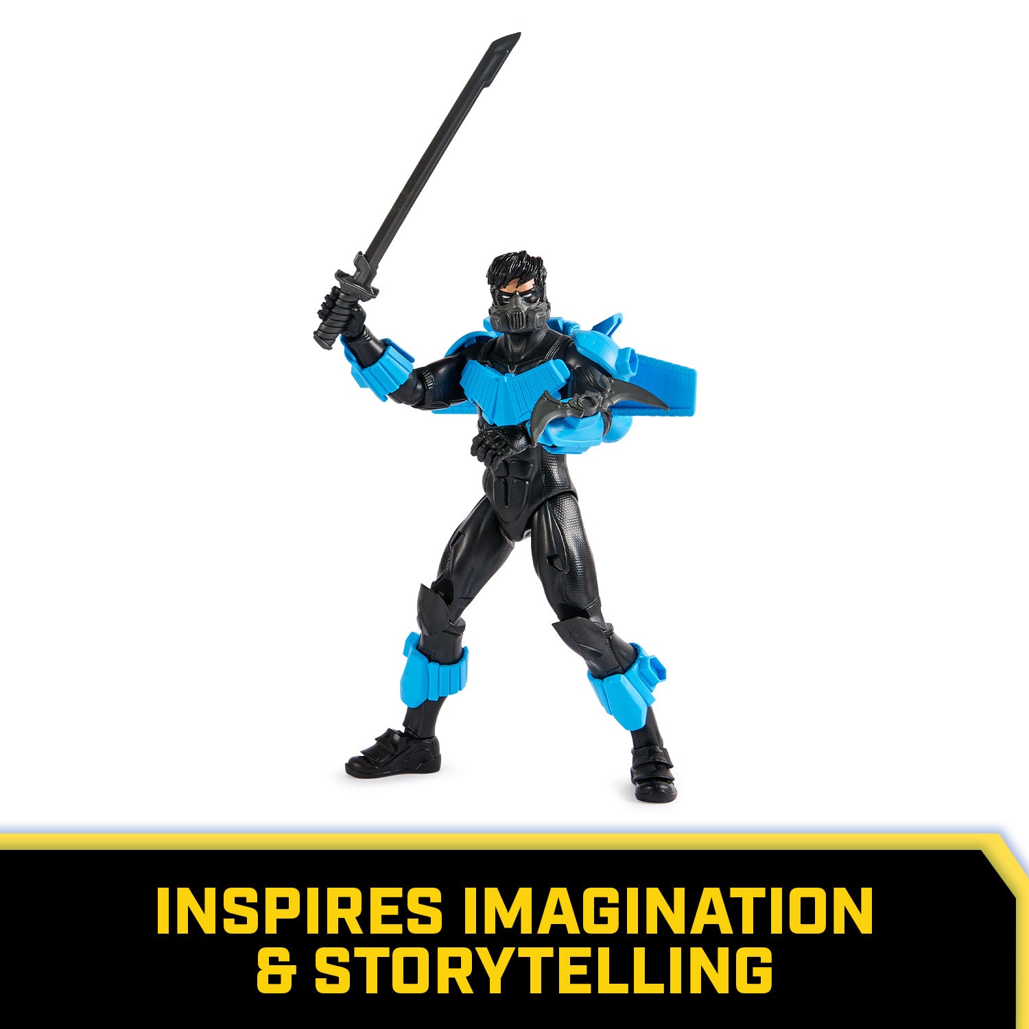 DC Comics, Batman Adventures, Nightwing Action Figure, 15 Armor Accessories, 17 Points of Articulation, 12-inch, Super Hero Kids Toy for Boys & Girls