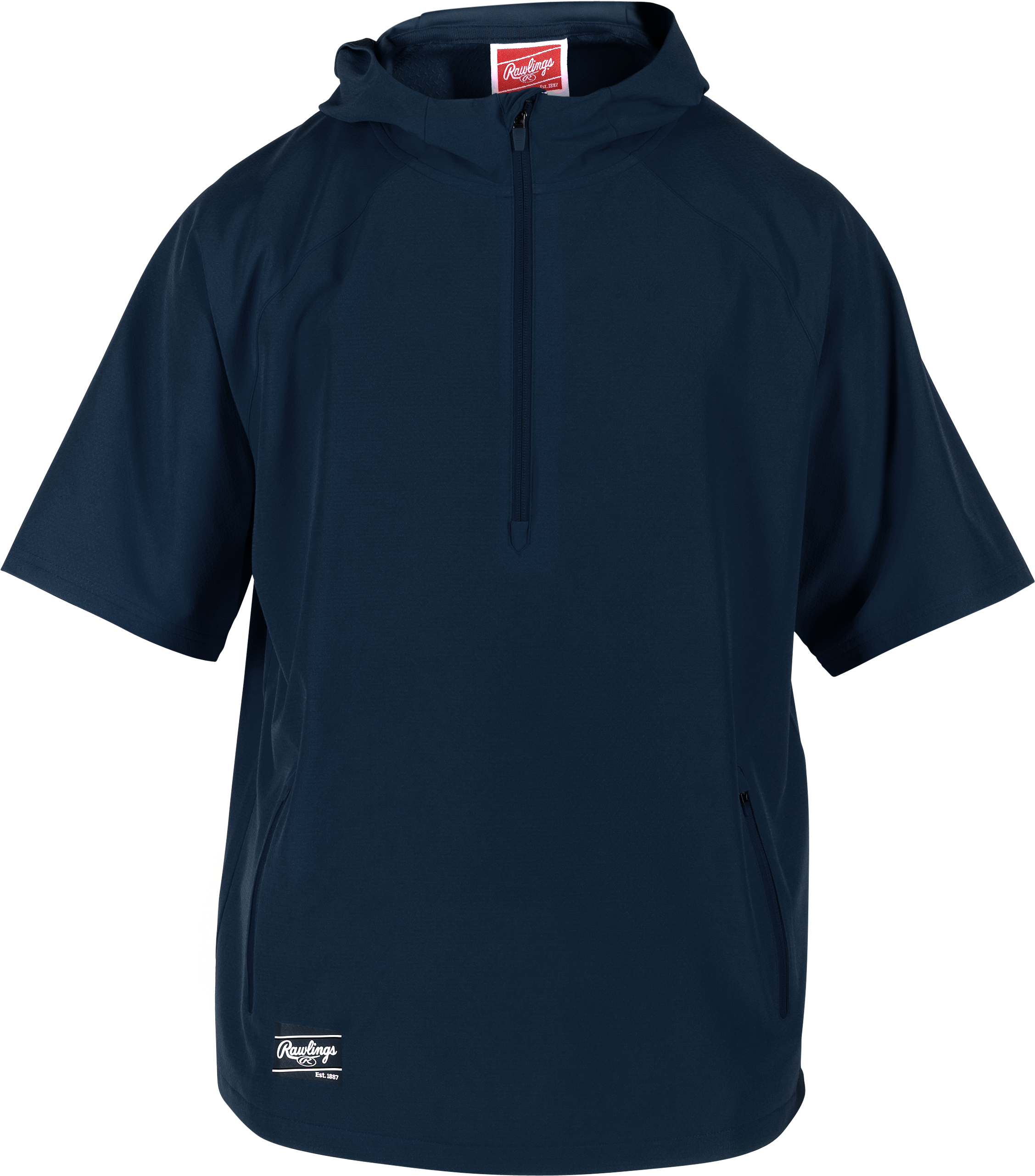 Rawlings Adult Colorsync Short Sleeve Hooded Jacket - Small - Navy