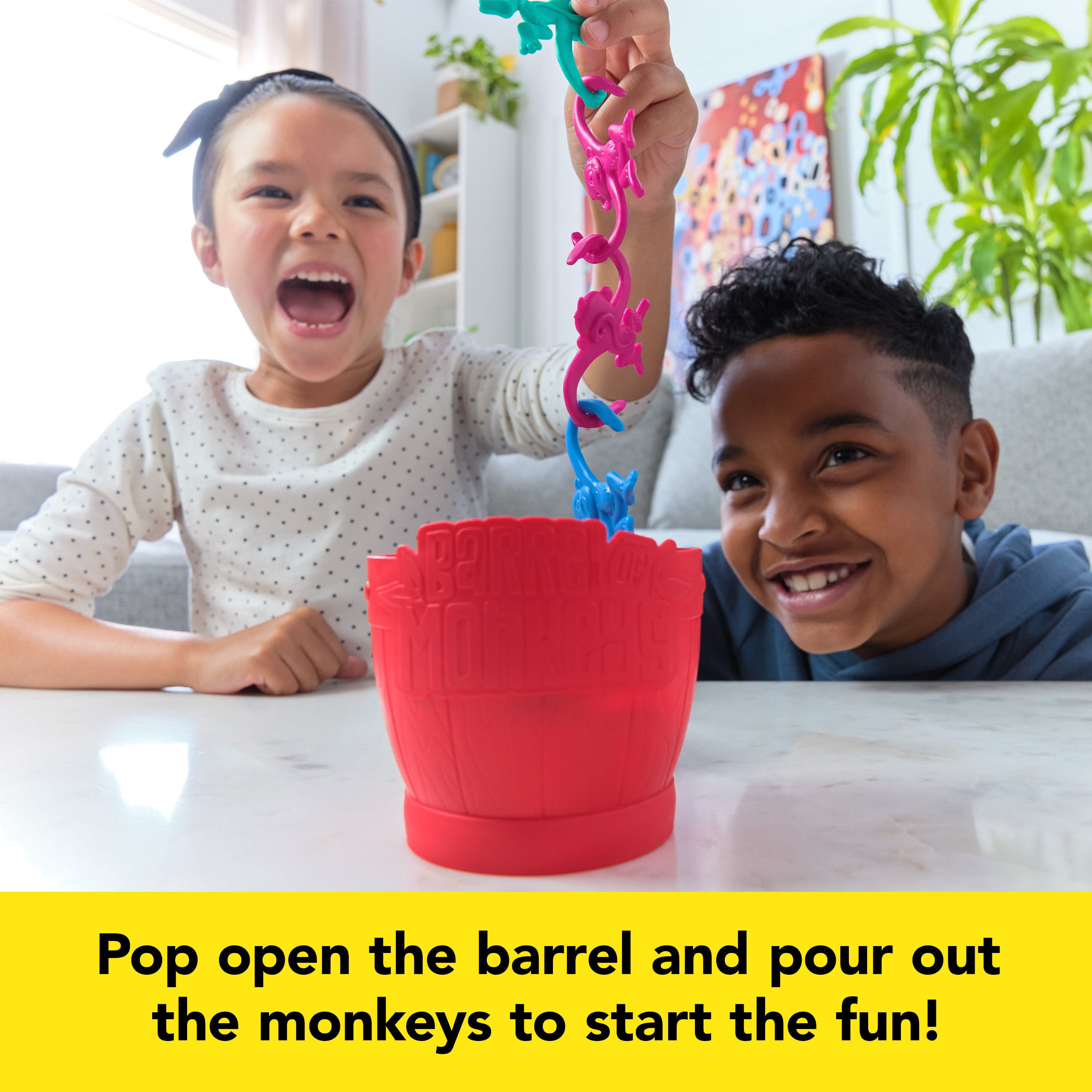 Barrel of Monkeys New Look for the Retro Linking Family Game | Preschool Games | Classic Games | Games for Family Game Night, For Ages 3+