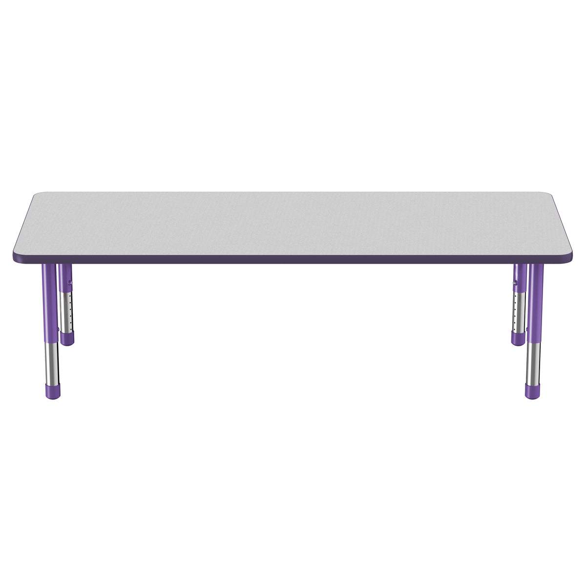 30" x 72" Rectangle T-Molding Activity Table with Adjustable Chunky Legs - Gray/Purple
