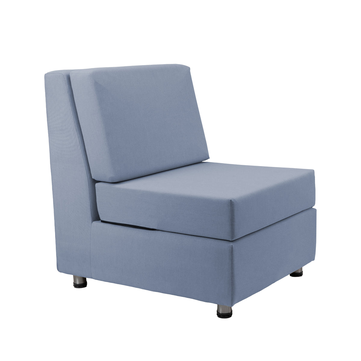 Outdoor Armless Chair with Sunbrella - Canvas Haze