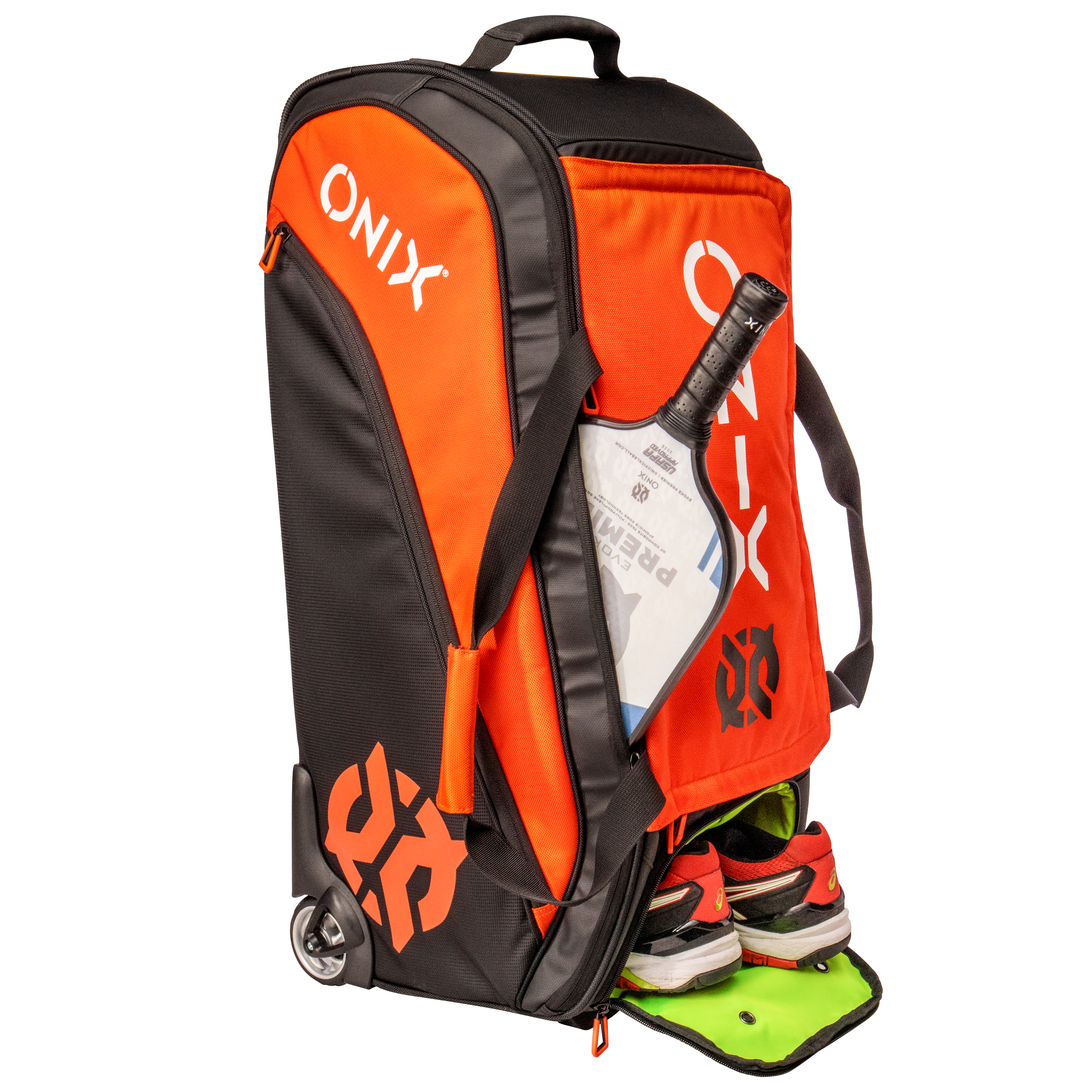 ONIX Pro Team Wheeled Duffel Bag — Orange/Black