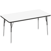 30" x 60" Rectangle Dry-Erase Activity Table with Adjustable Standard Swivel Glide Legs - Whiteboard/Black
