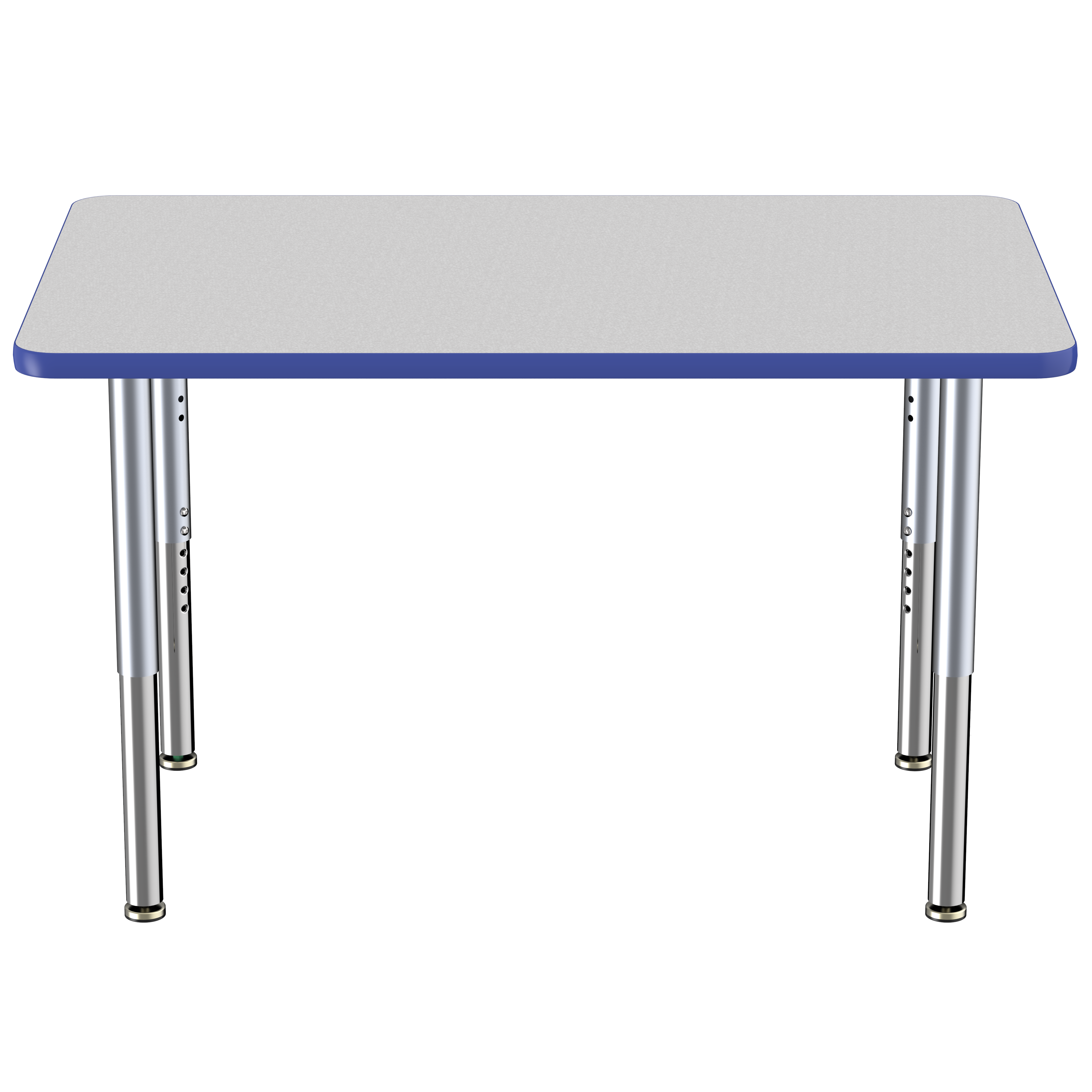 30" x 48" Rectangle Thermofused Activity Table with Adjustable Super Legs - Gray/Blue/Silver