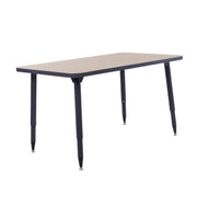 Adapte 30" x 48" Rectangle Thermofused Activity Table with Adjustable Tapered Legs - Asian Sand/Navy
