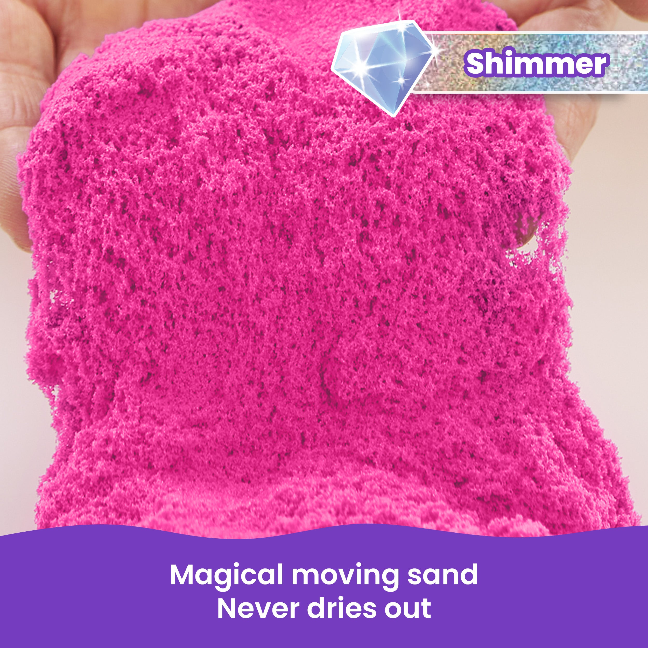 Kinetic Sand, 2lbs Crystal Pink Shimmering Play Sand Packaging May Vary, Moldable Sensory Toys for Kids Ages 3 and up