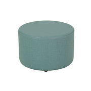 Pro Series Upholstered Round Ottoman 12" Height - Sky Blue Crosshatch