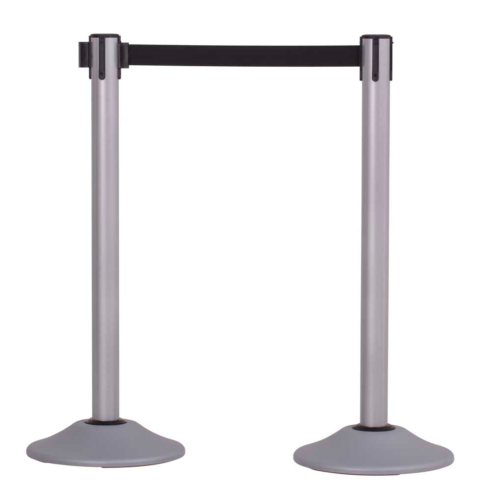 Silver post and 13' Black Belt ‐  2 pack