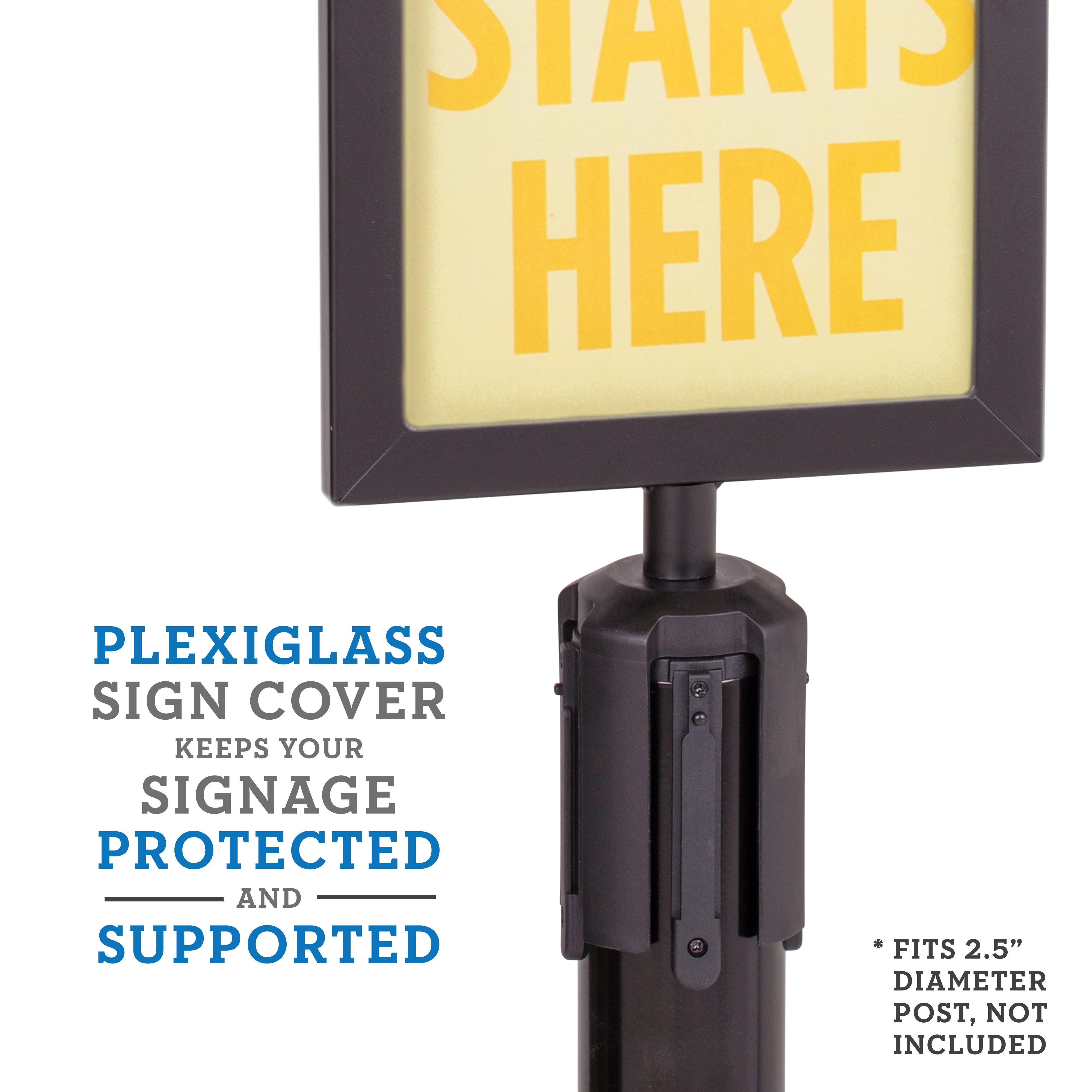 Sign Holder ‐ Black ‐ For Premium Steel Stanchions