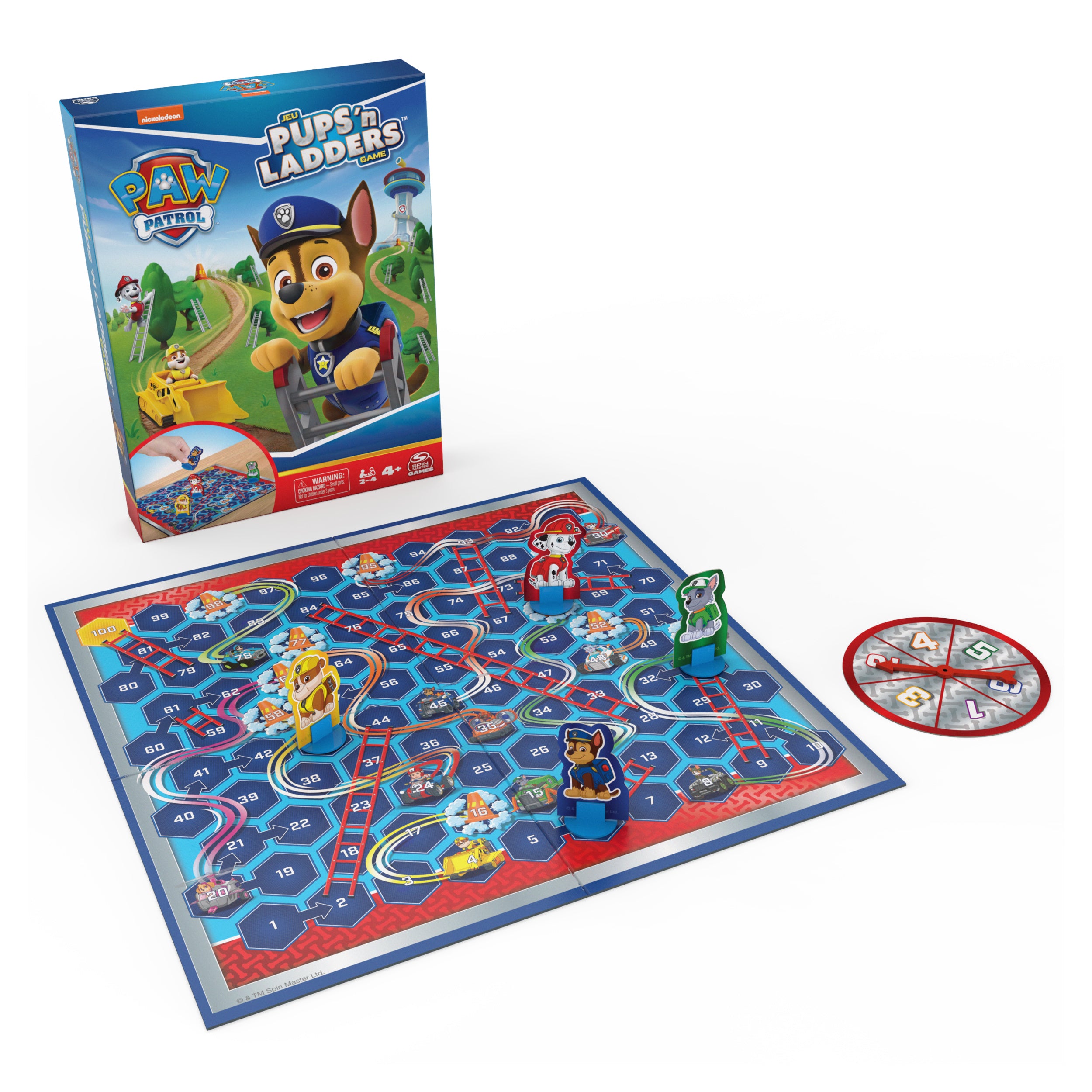 Spin Master Games, PAW Patrol Pups ‘N Ladders Game, PAW Patrol Toys, Classic Activity Toy, for Kids & Family, 2-4 Players, for Ages 4 & Up