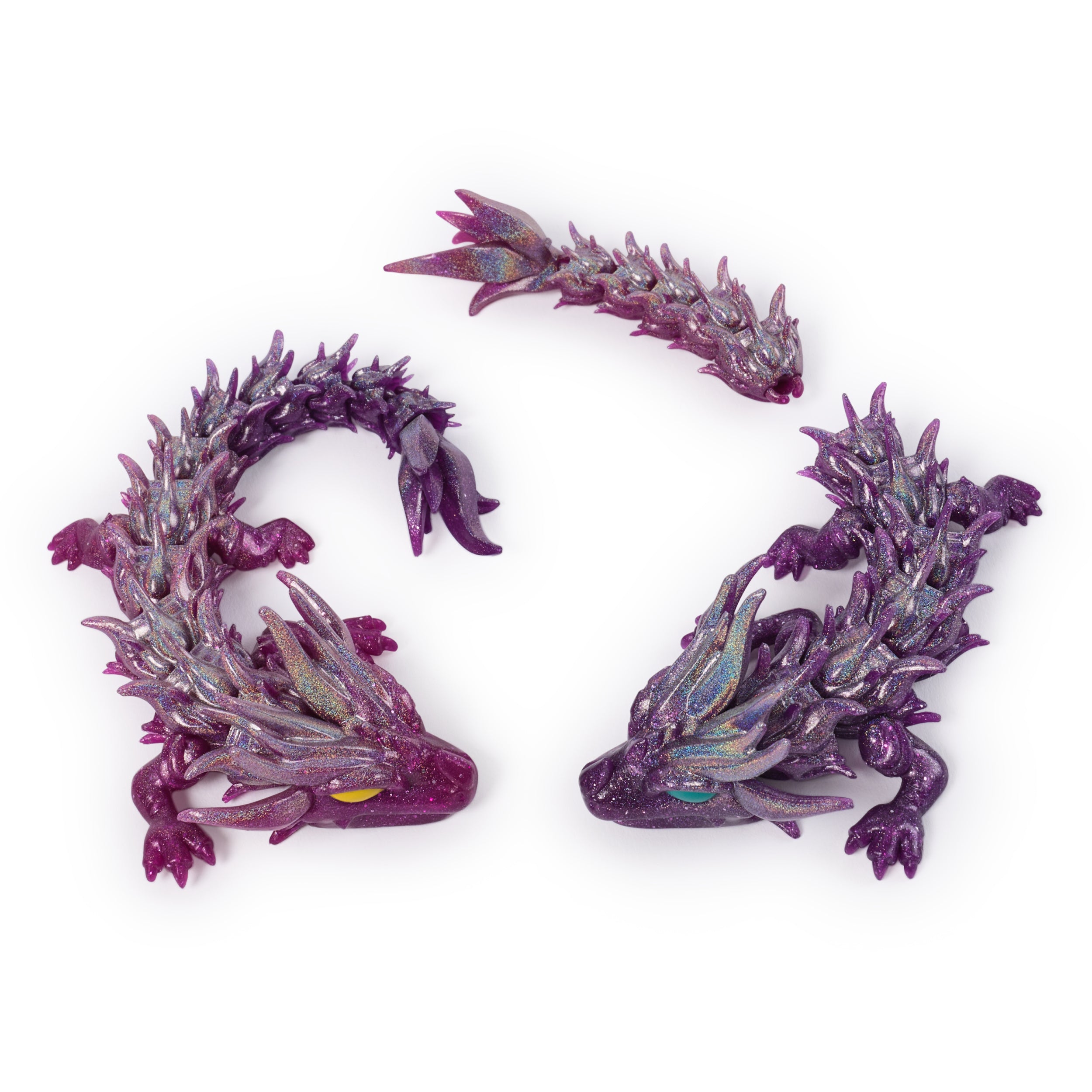 CrystaLynx Dragons, 12.5-inch Collectible Articulated Dragon Toy Figure & Blind Box Display Egg, Fidget Home Office & Desk Decor Styles May Vary