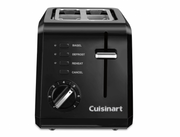 2 Slice Compact Plastic Toaster - Black