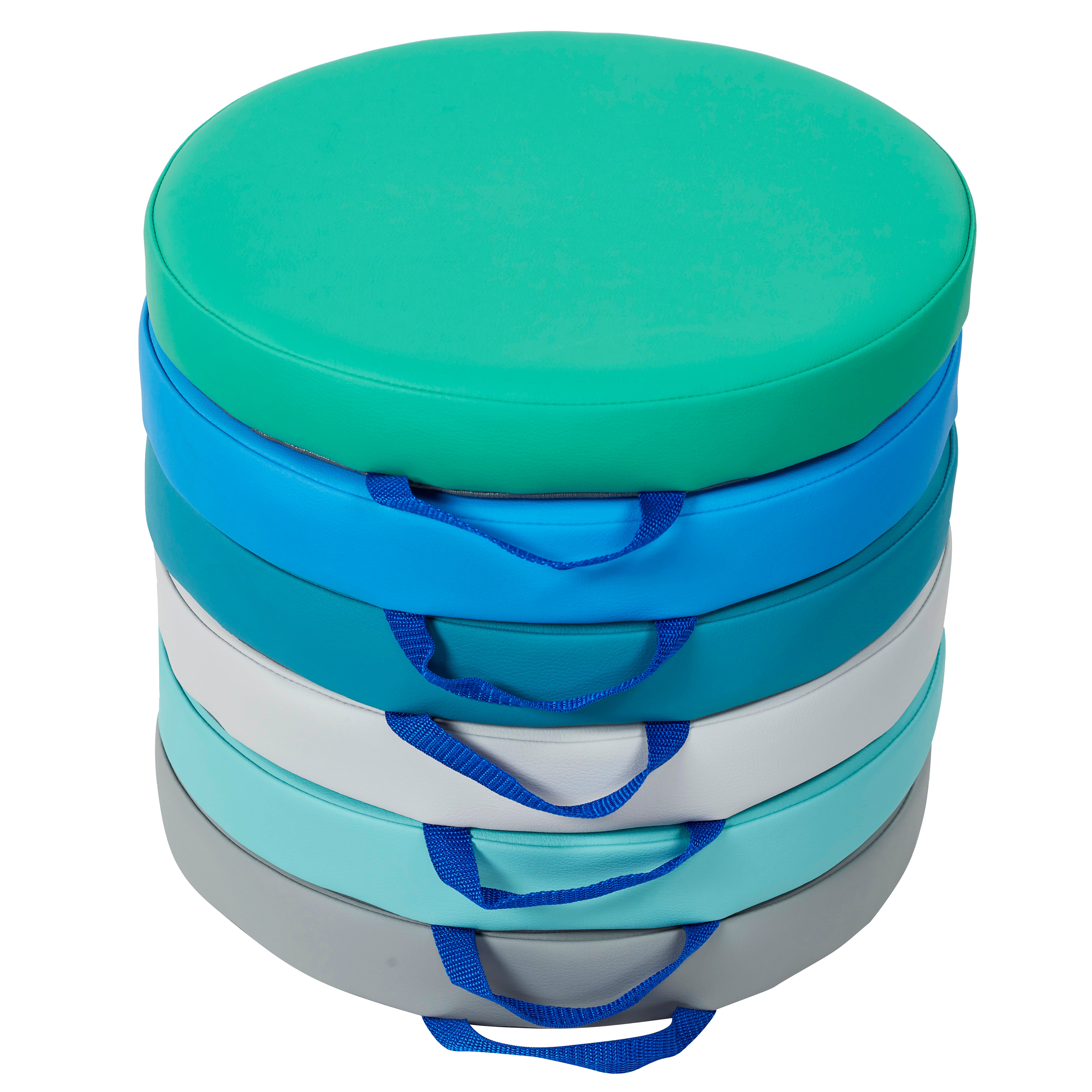 SoftScape 15" Round Floor Cushions, 6-Piece - Contemporary