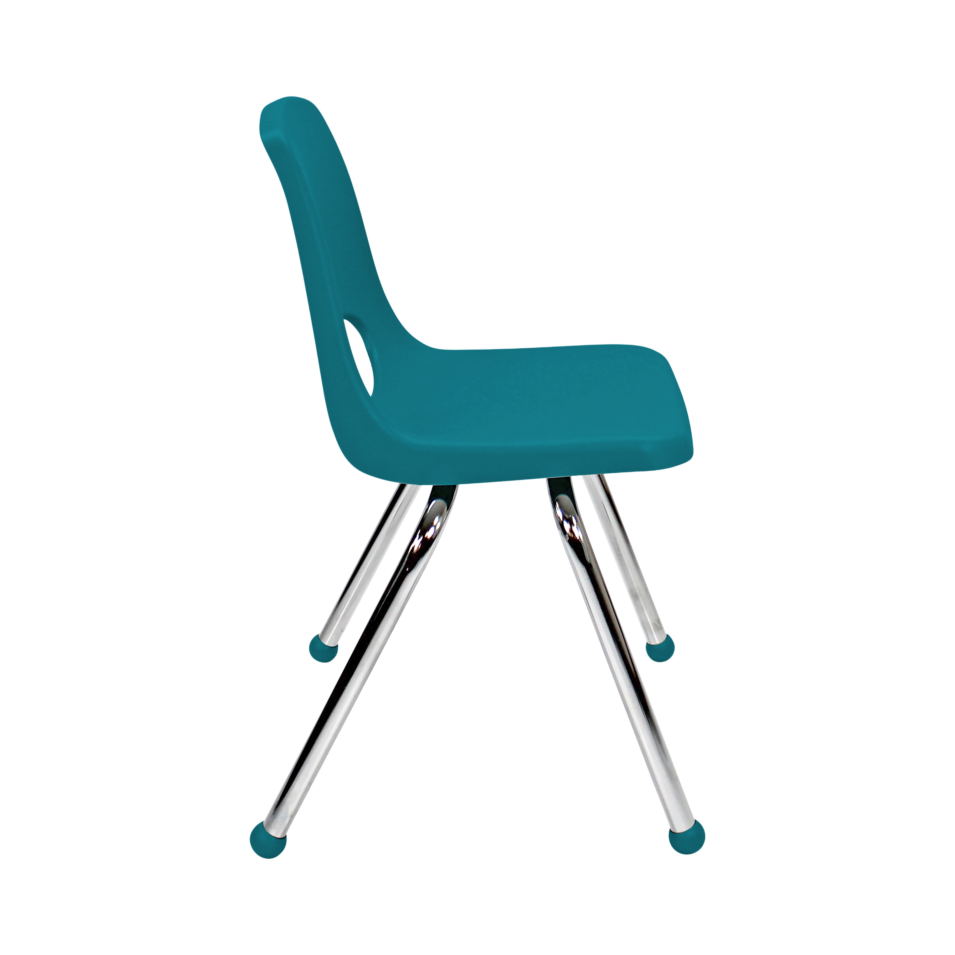 16" Stack Chair with Ball Glides, 6-Piece - Teal