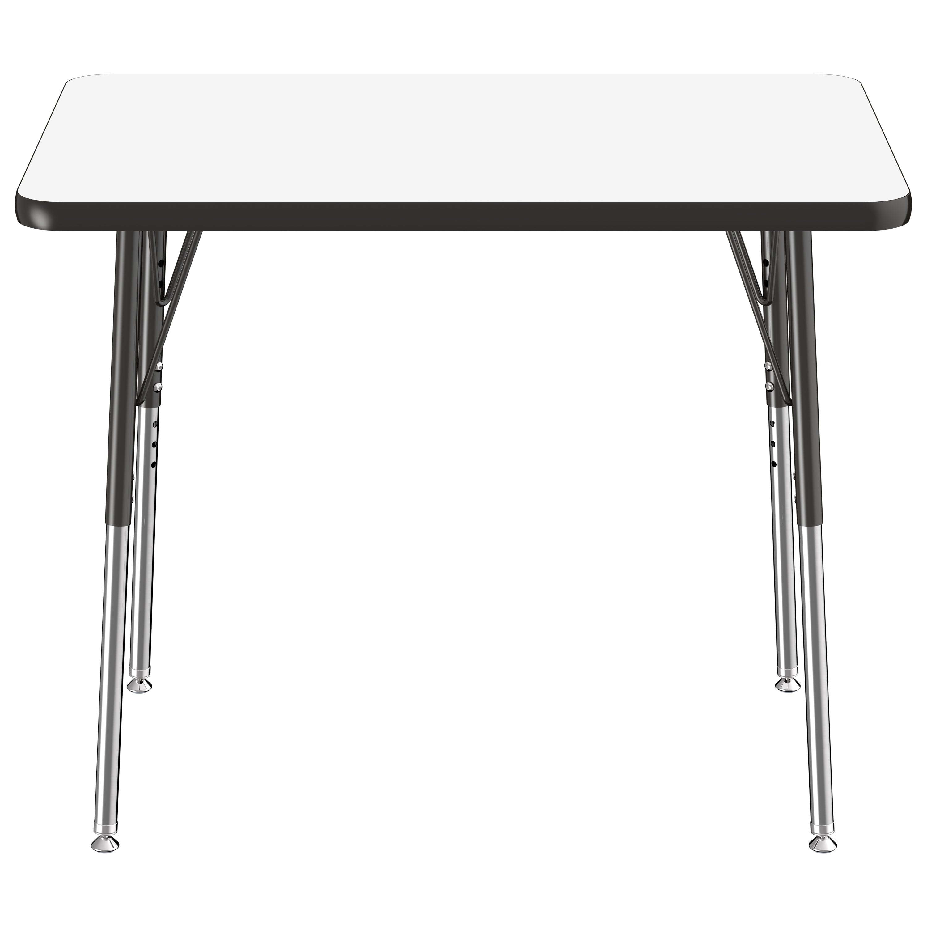 24" x 36" Rectangle Dry-Erase Activity Table with Adjustable Standard Swivel Glide Legs - Whiteboard/Black