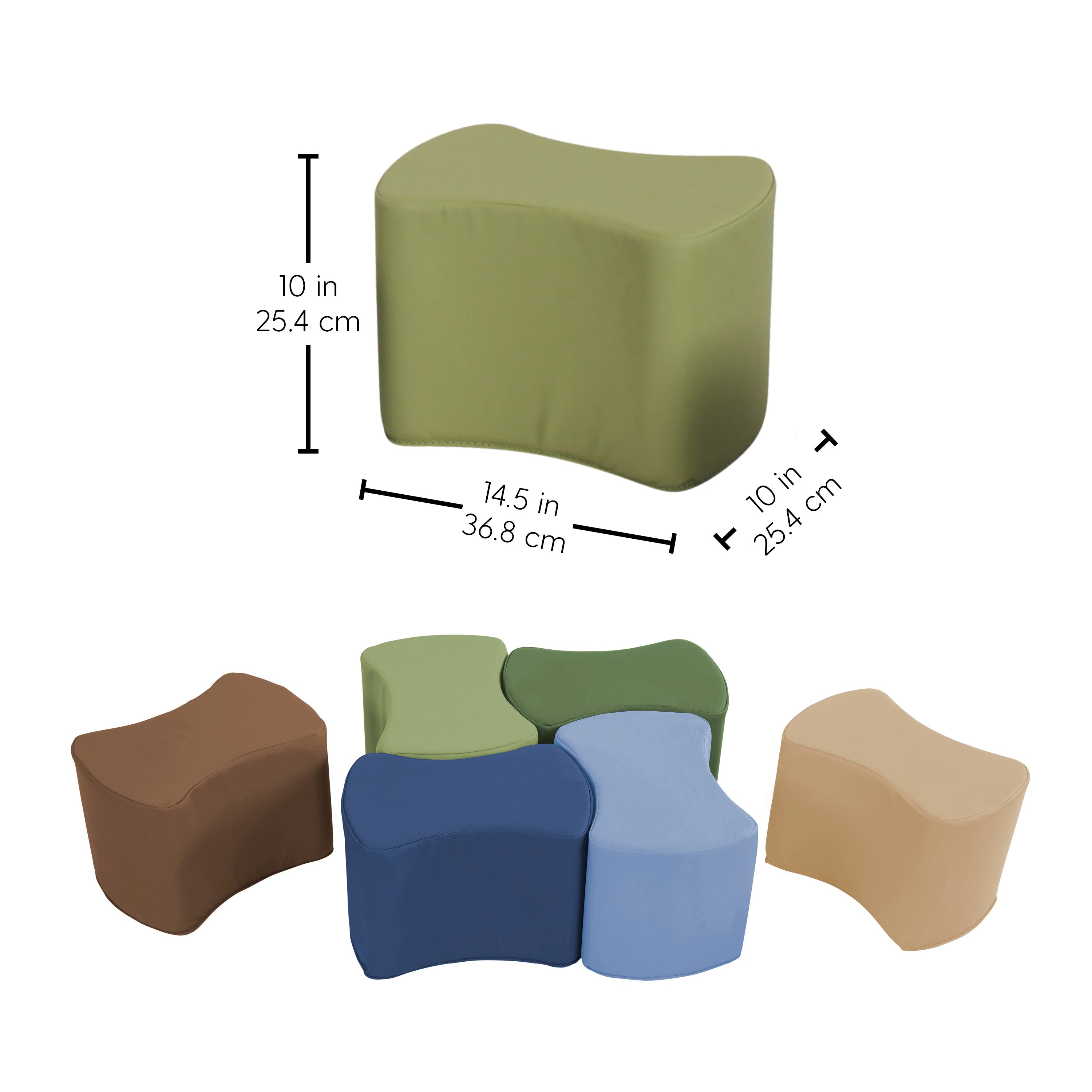 SoftScape Butterfly Seating Set 10" Height, 6-Piece - Earthtone