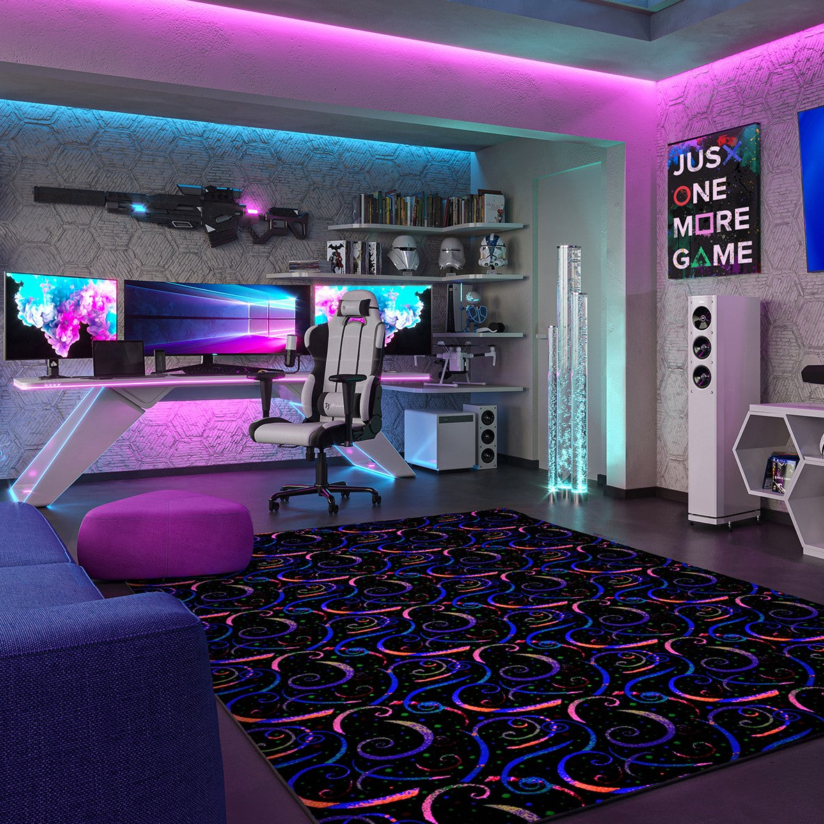 Dynamo 4' x 6' area rug in color Fluorescent