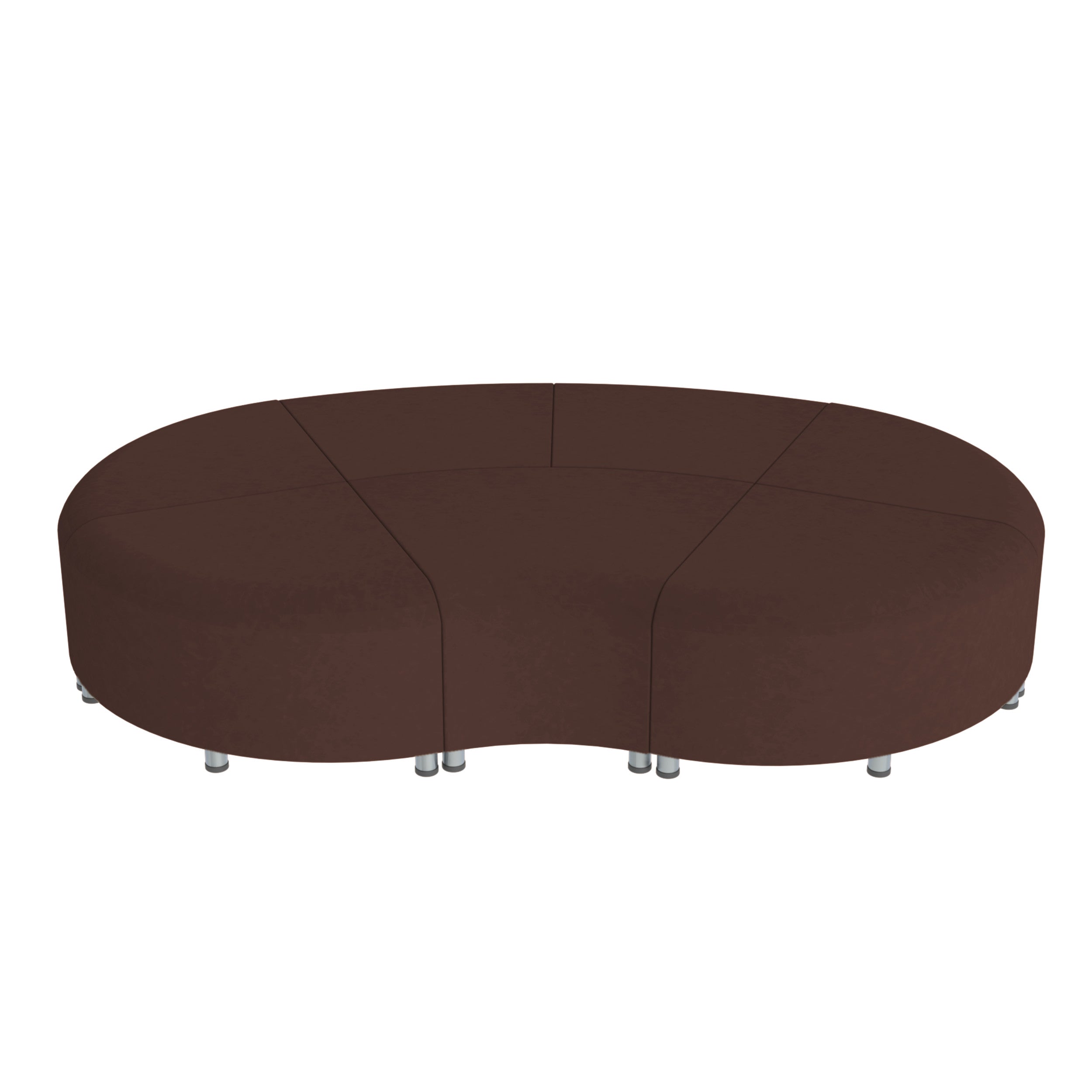 Pro Series Rustic Connect Curved Wavelet Backless Seating, 7-Piece Set - Walnut