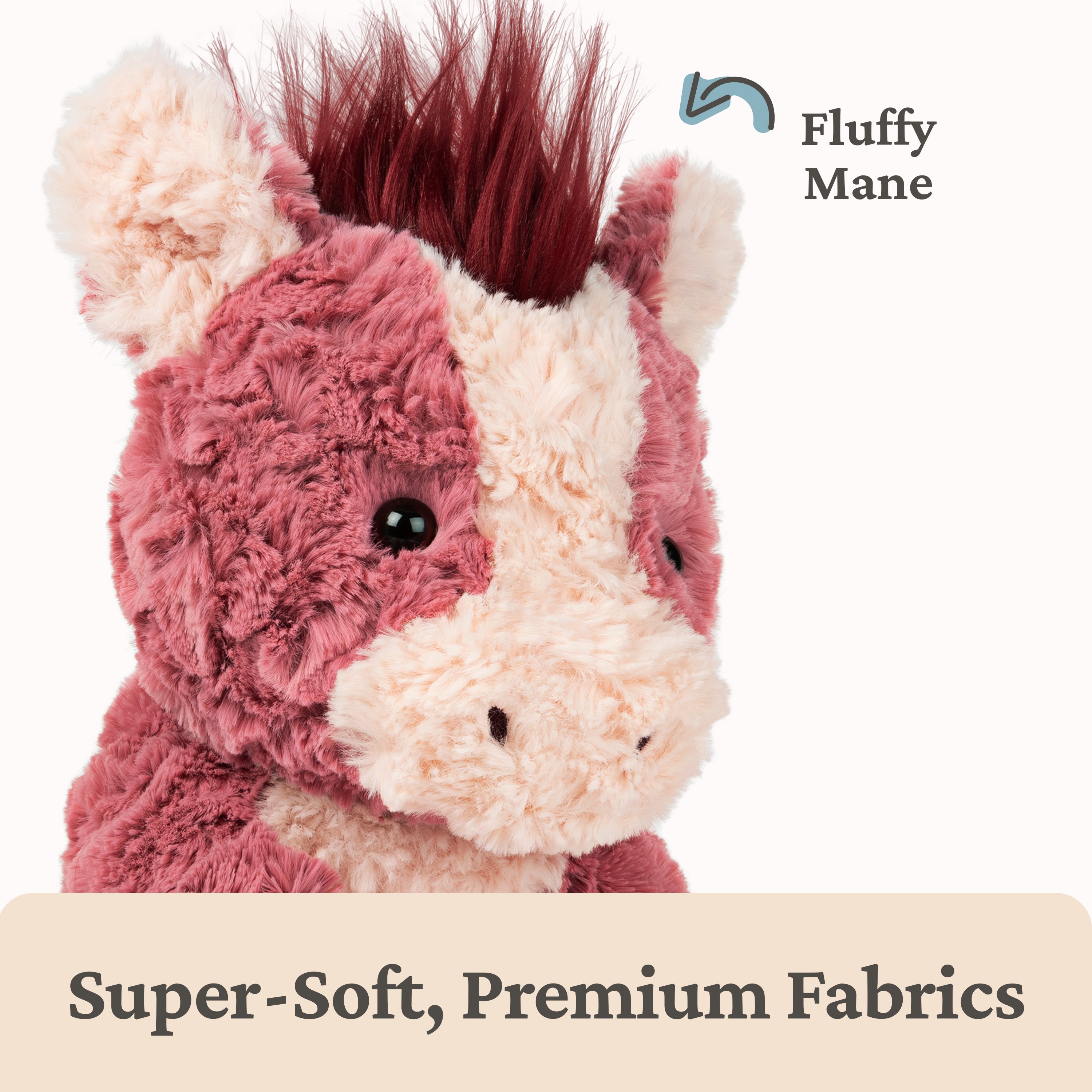 GUND Cozys Collection Horse Stuffed Animal, Spring Decor, Plush Toy for Ages 1 and Up, Pink/Red, 10”