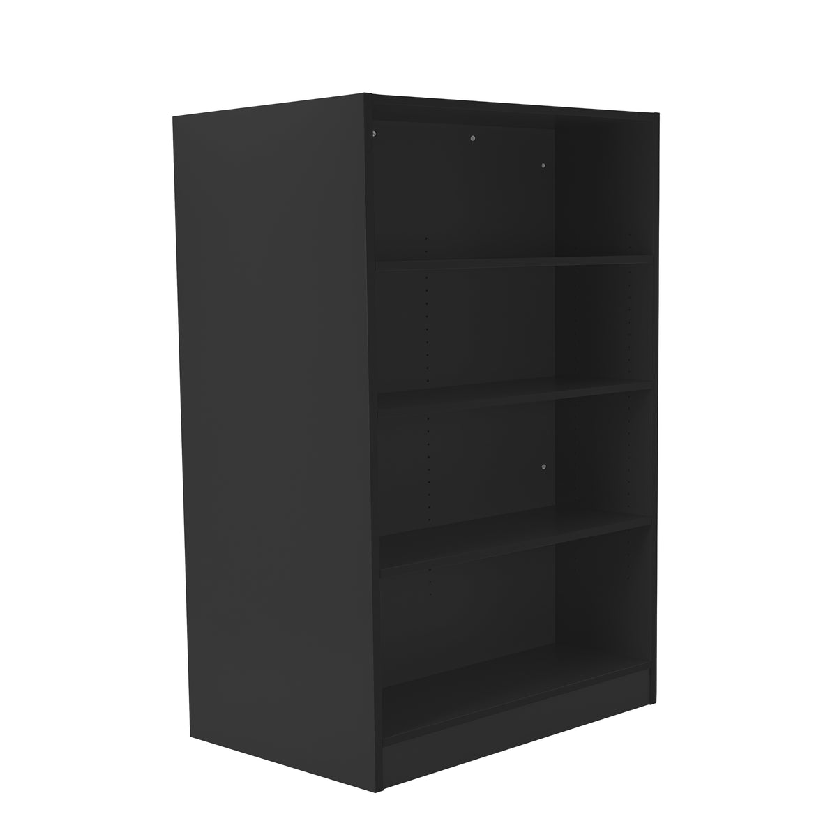 Laminate Double-Sided Bookcase 4-Shelf 48" Height - Black